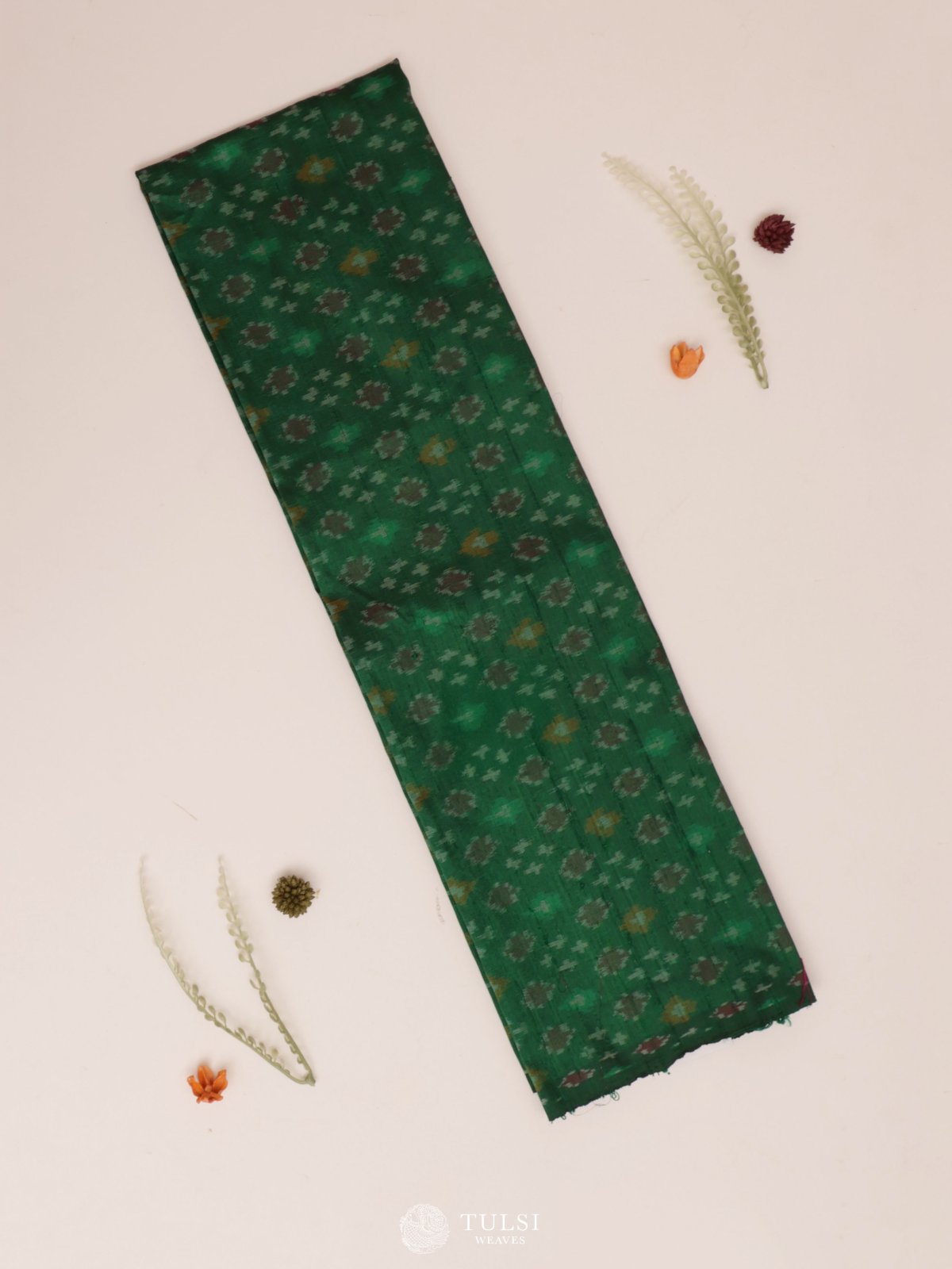 Green Ikat Raw Silk Blouse