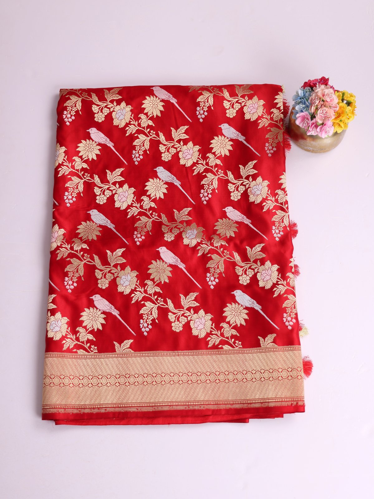 Red Mashru Silk Saree