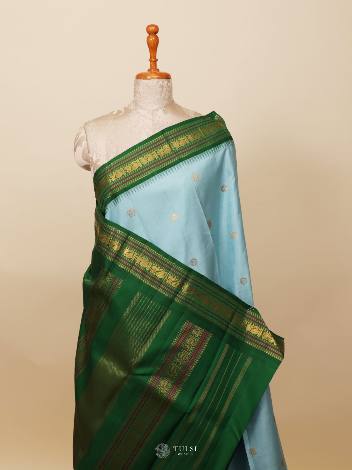 Light Blue Kanjeevaram Silk Saree