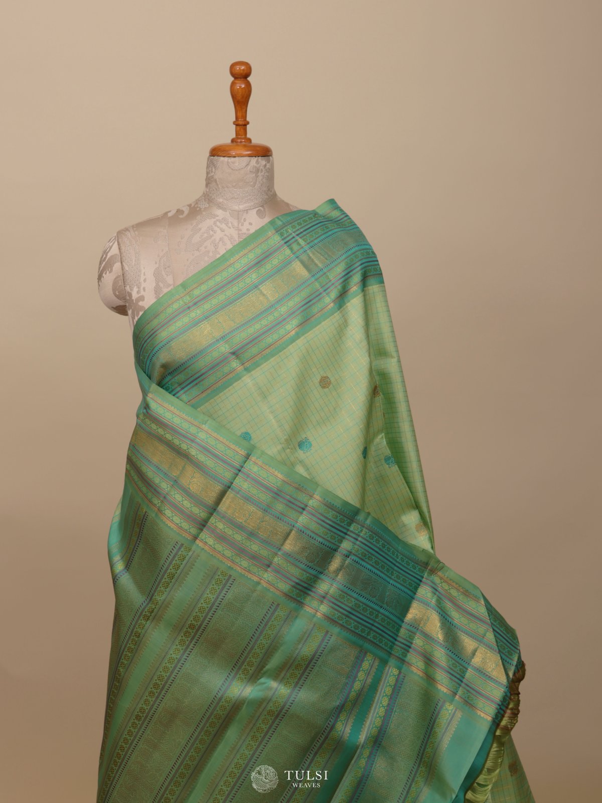 Light Green Kanjeevaram Silk Saree