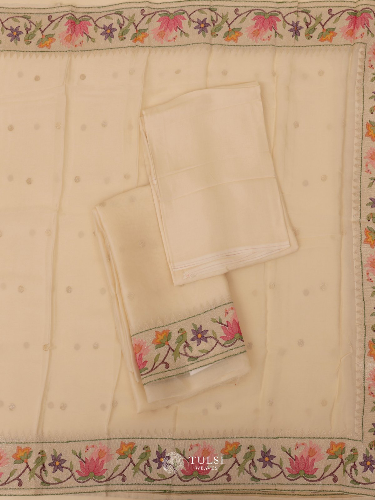 White Organza Salwar Material