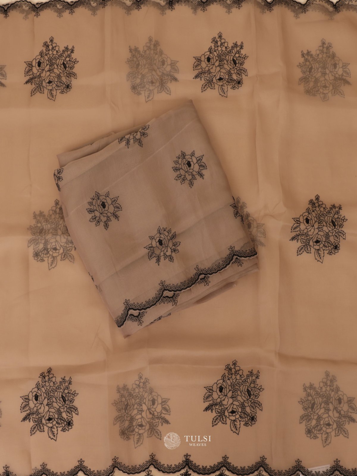 Dusty Brown Organza Salwar Material