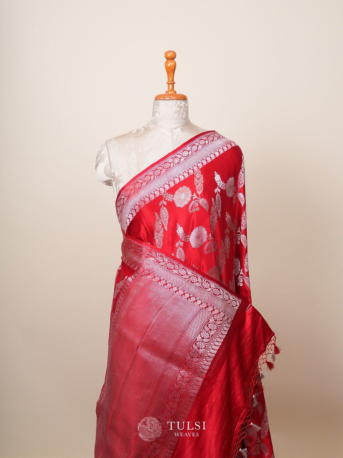 Red Mashru Silk Saree