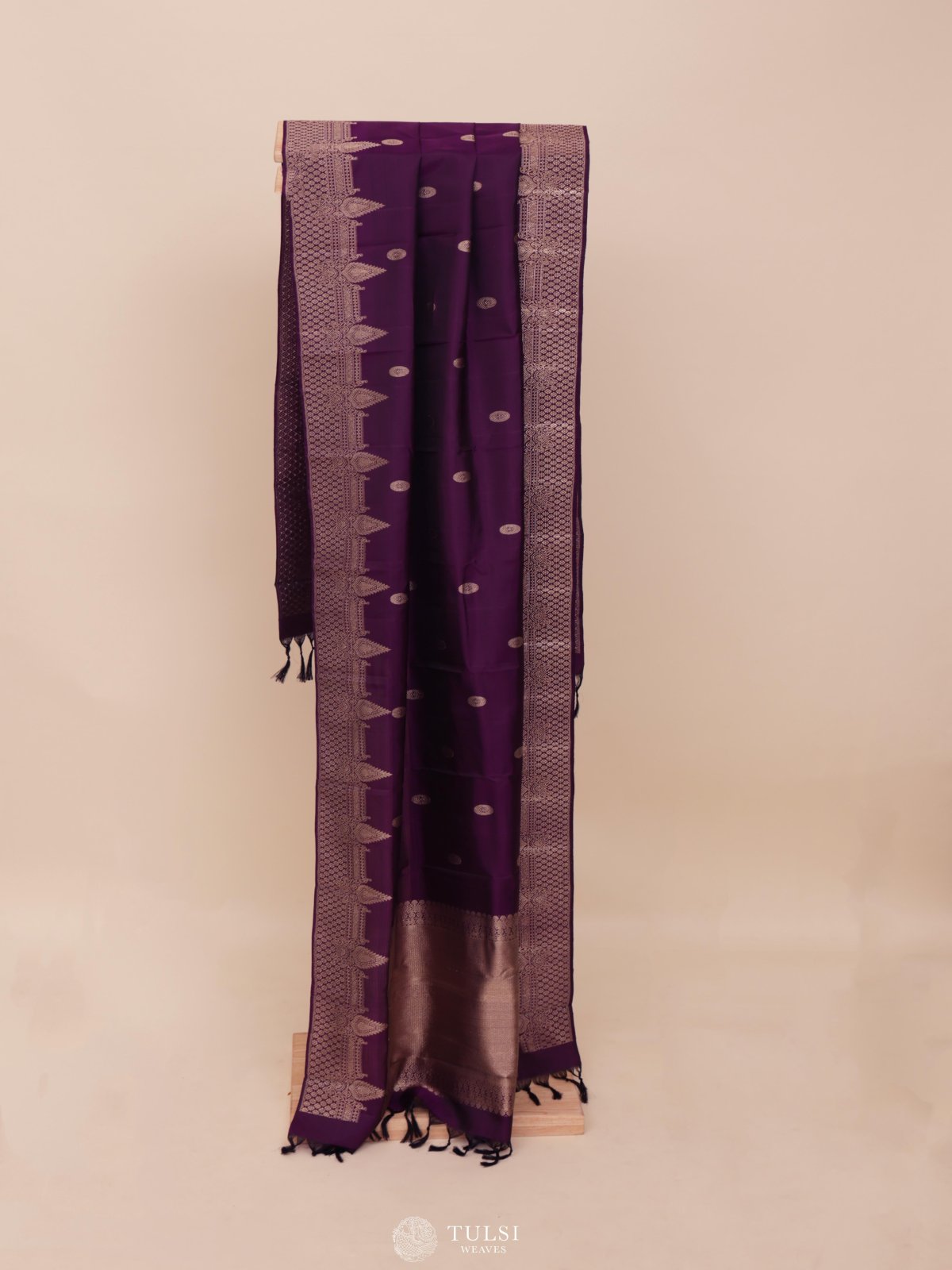 Purple Kanjeevaram Silk Dupatta