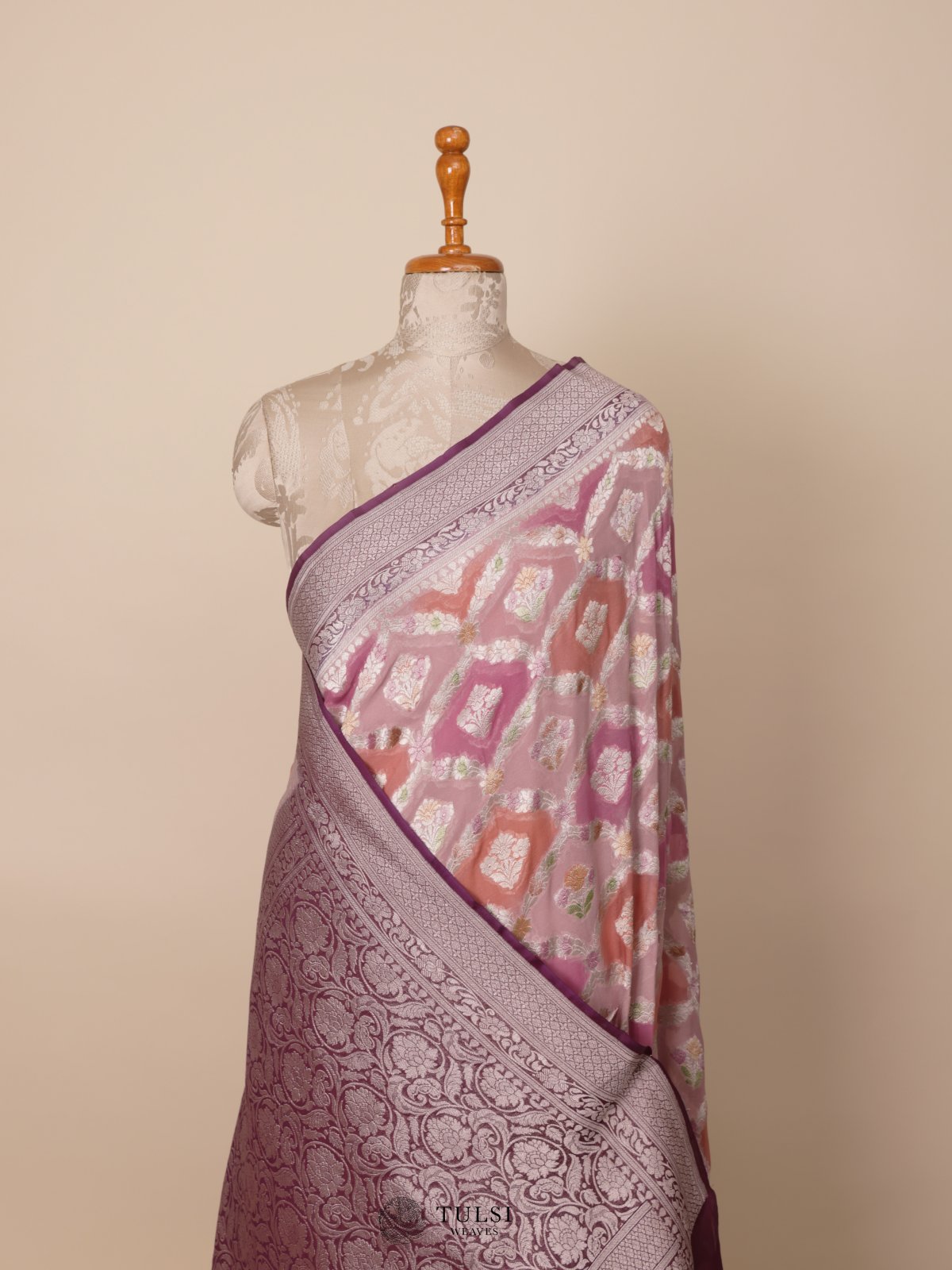 Multi Color Banaras Georgette Silk Saree