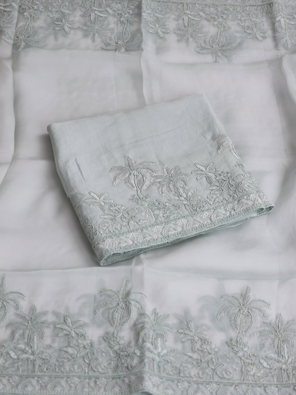 Light Bluish Grey Organza Salwar Material