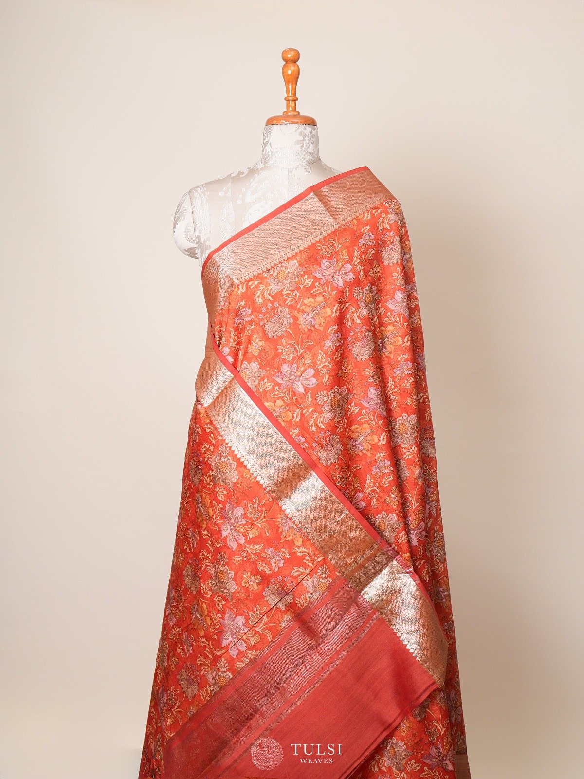 Light Rust Chaniya Silk Saree