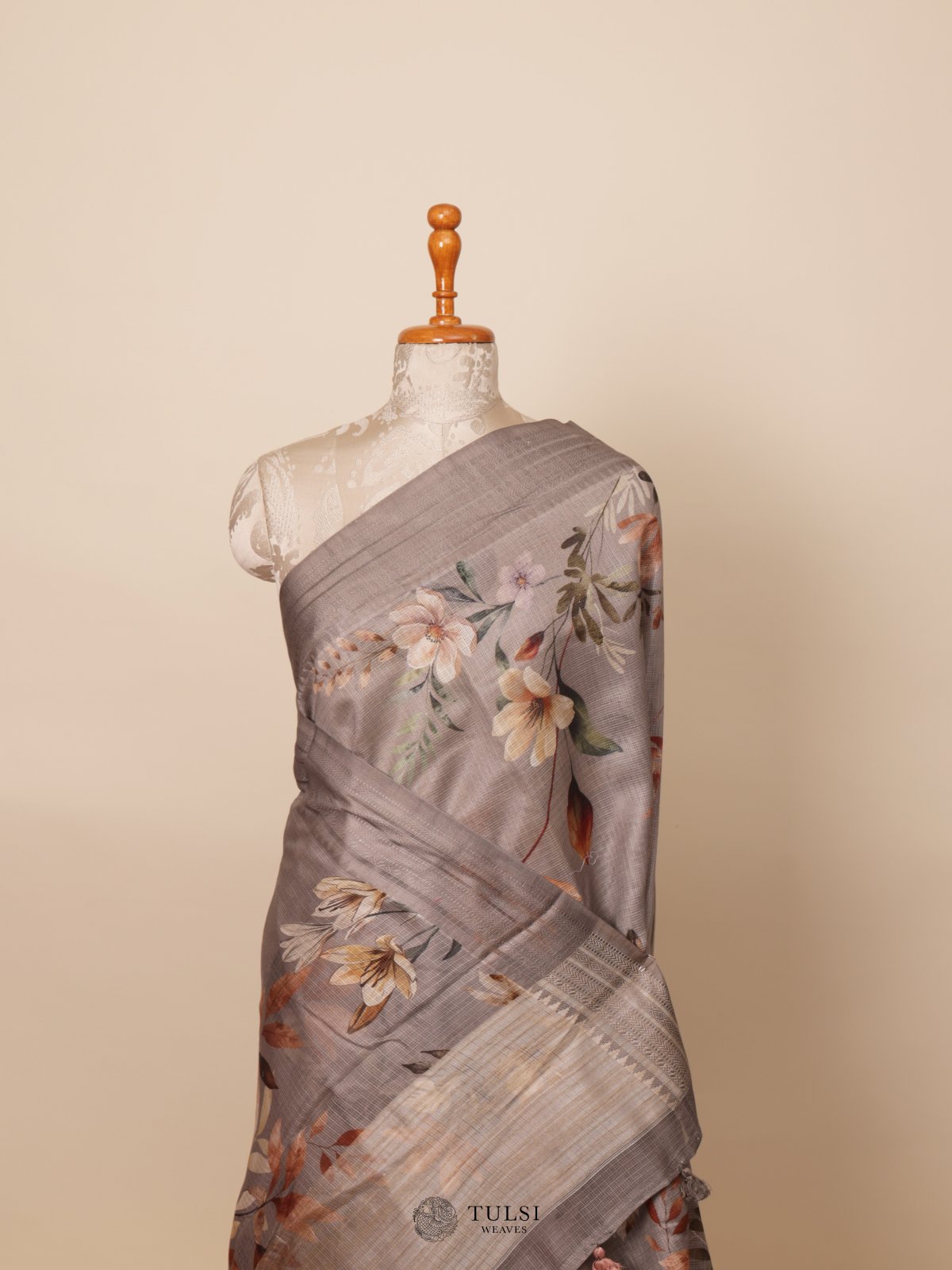 Grey Semi Kota Saree