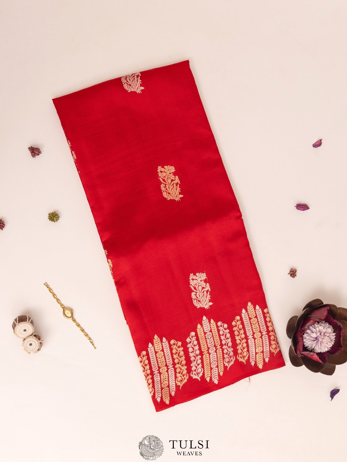 Red Mashru Silk Saree