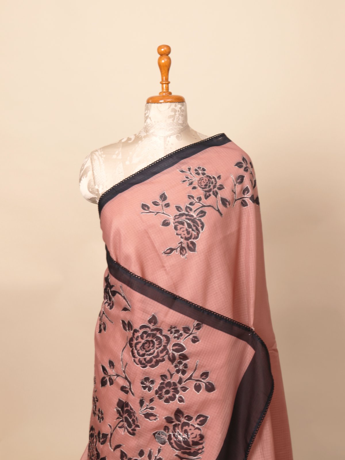 Pinkish Brown Semi Kota Saree