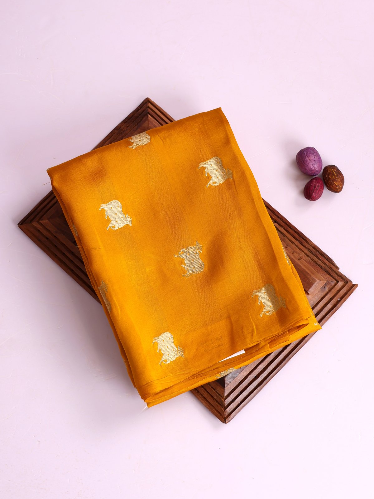 Mustard Yellow Mashru Silk Blouse