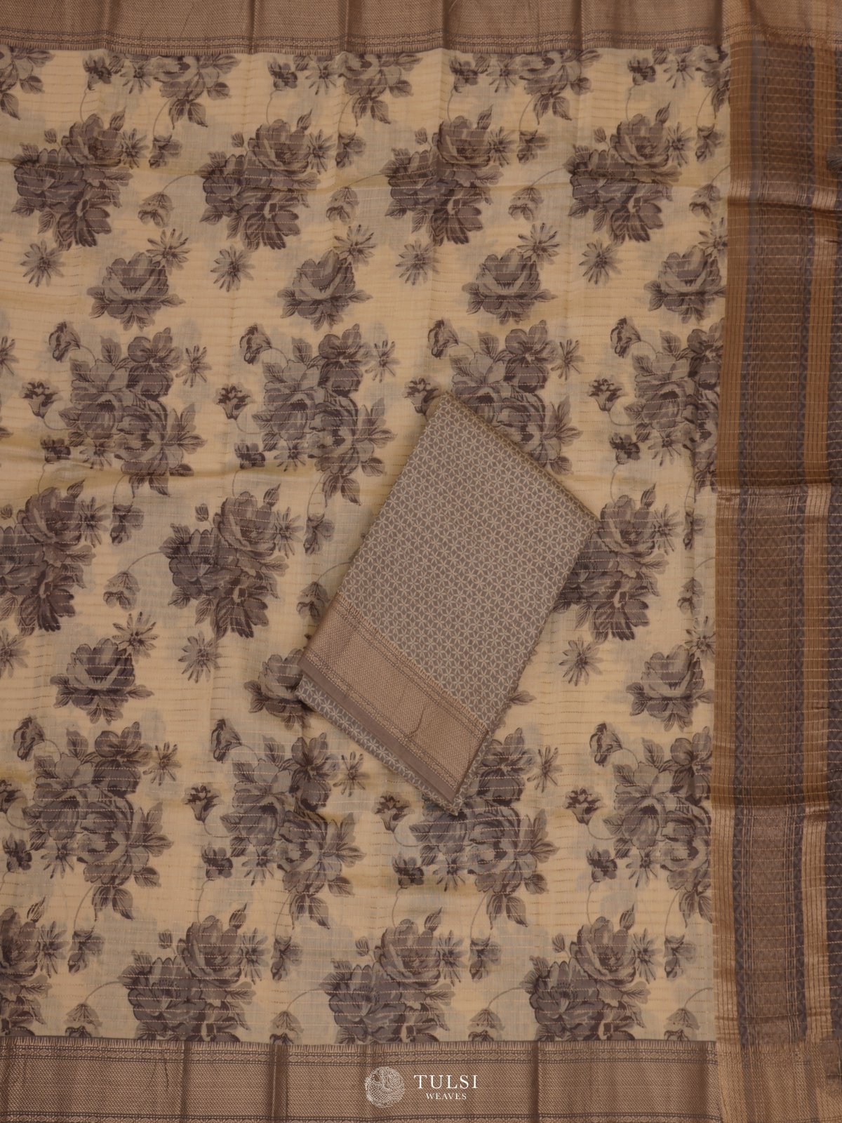 Grey Chanderi Salwar Material