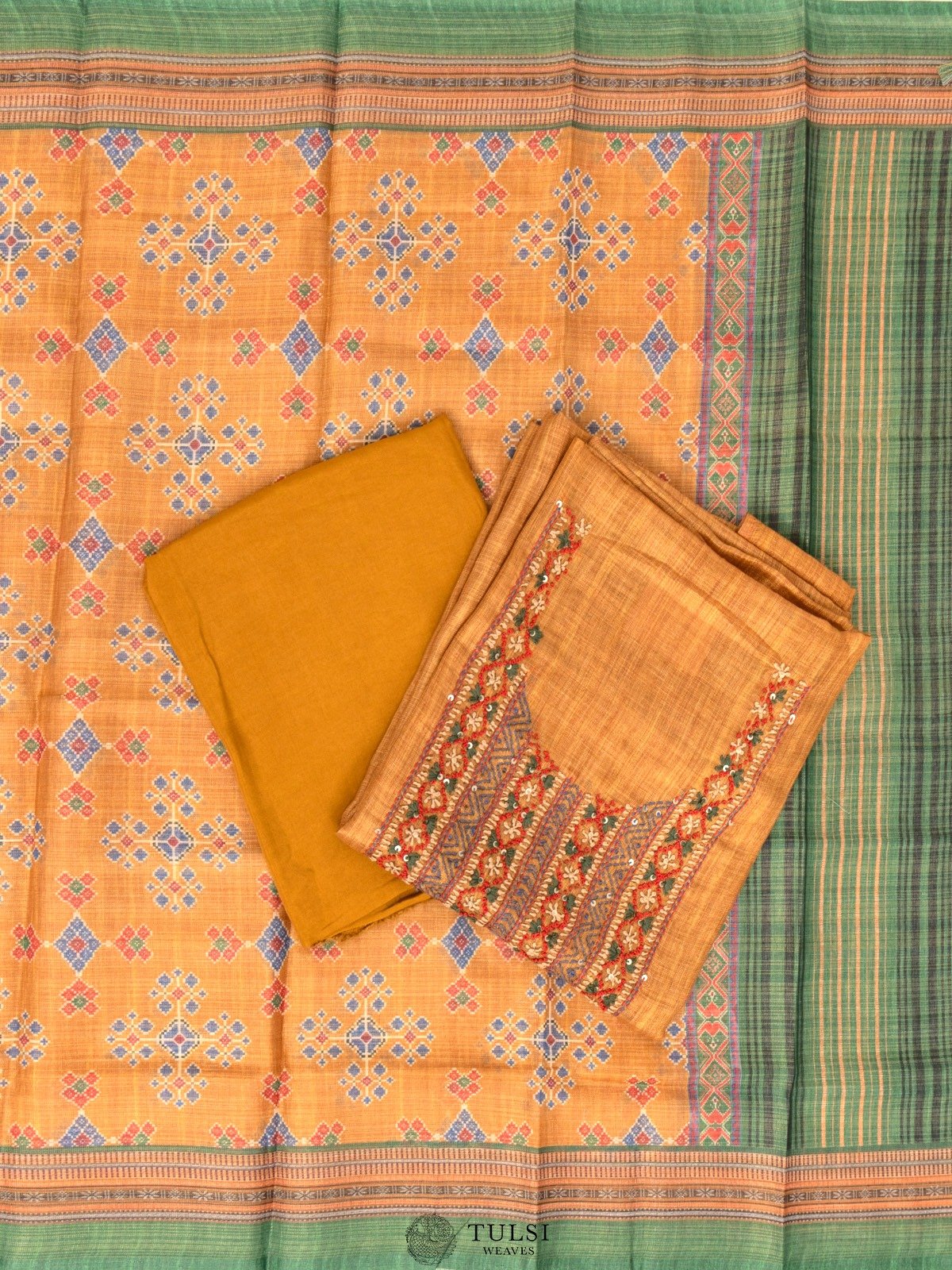 Mustard Tissue Cotton Salwar Material