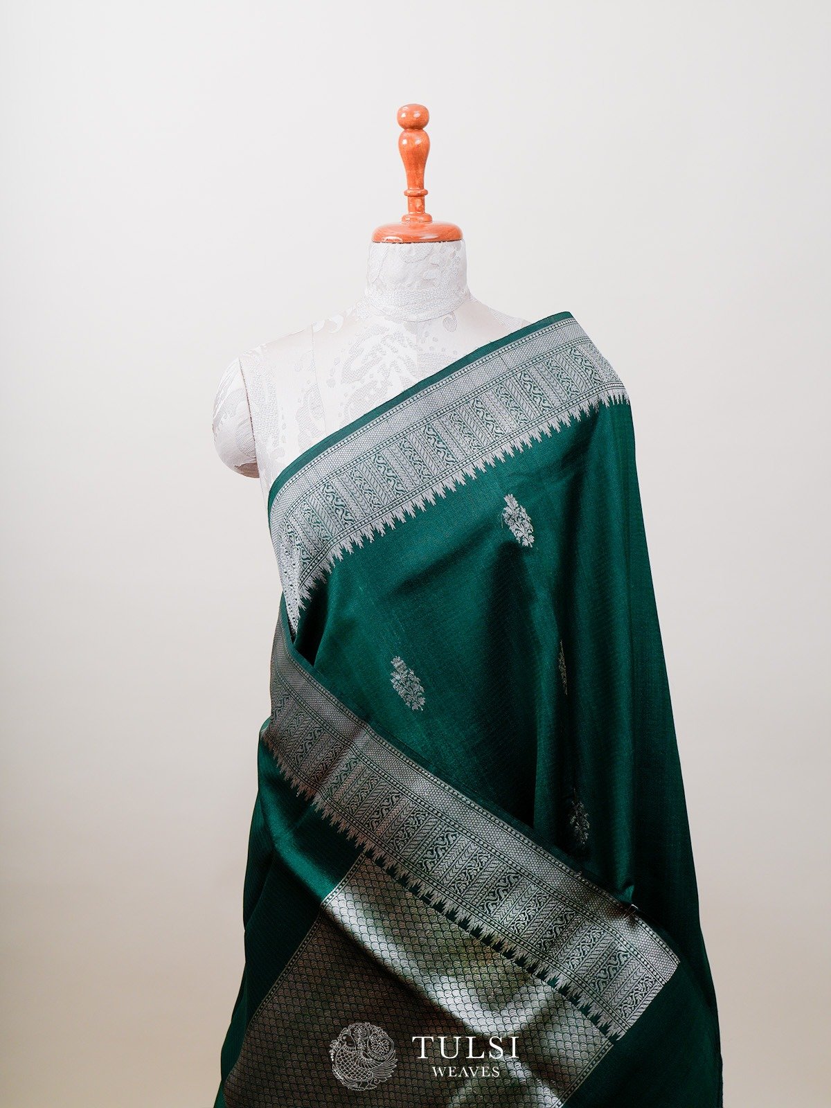 Green Tussar Banaras Silk Saree