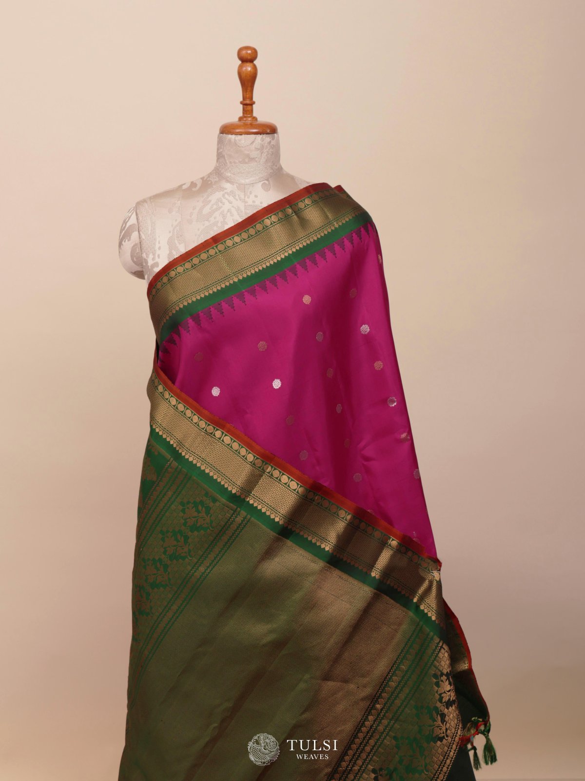 Rani Pink Gadwal Silk Saree