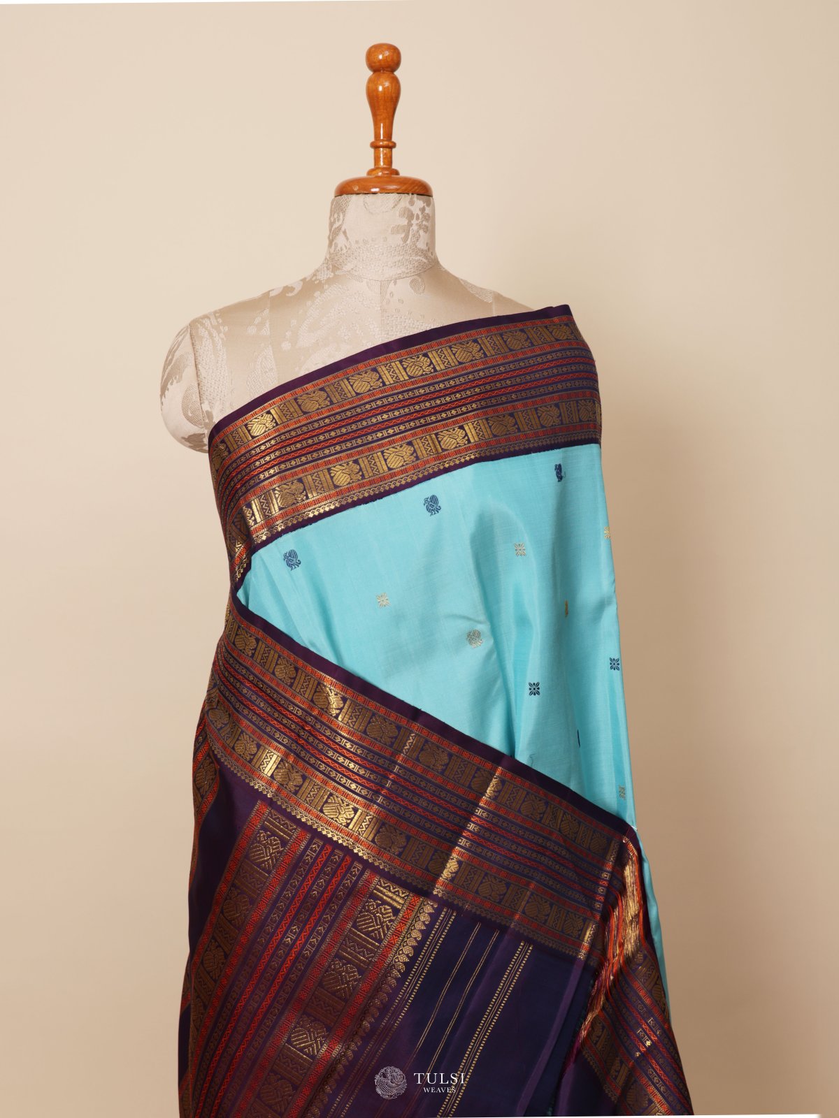 Light Blue Kanjeevaram Silk Saree