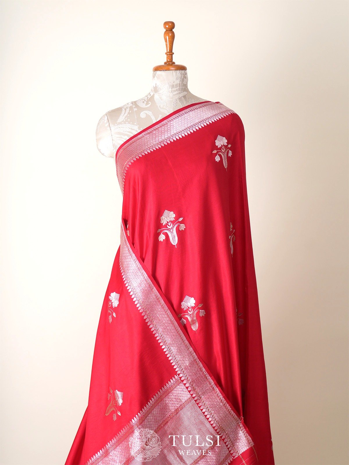 Red Mashru Silk Saree