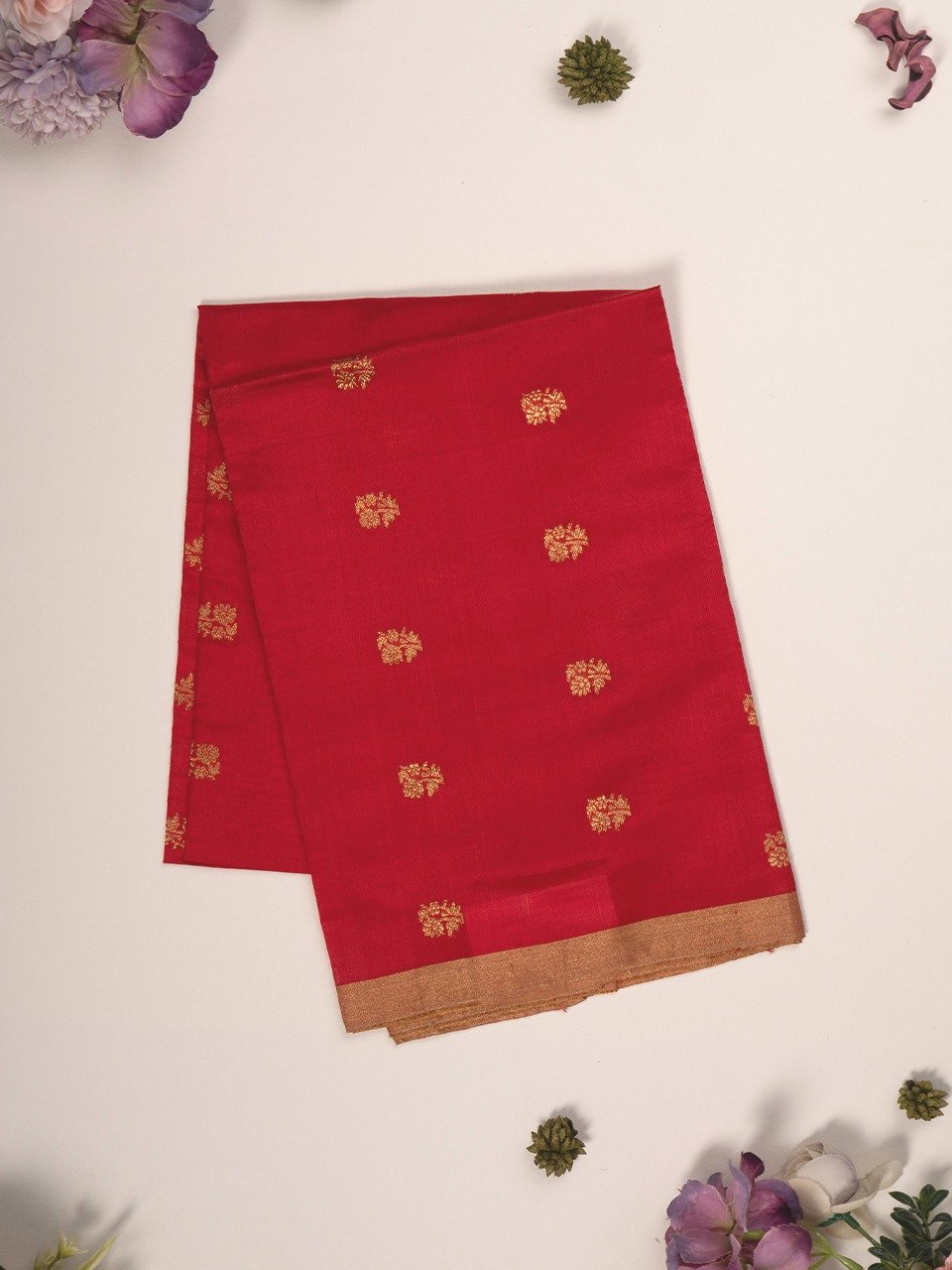 Red Chanderi Silk Blouse