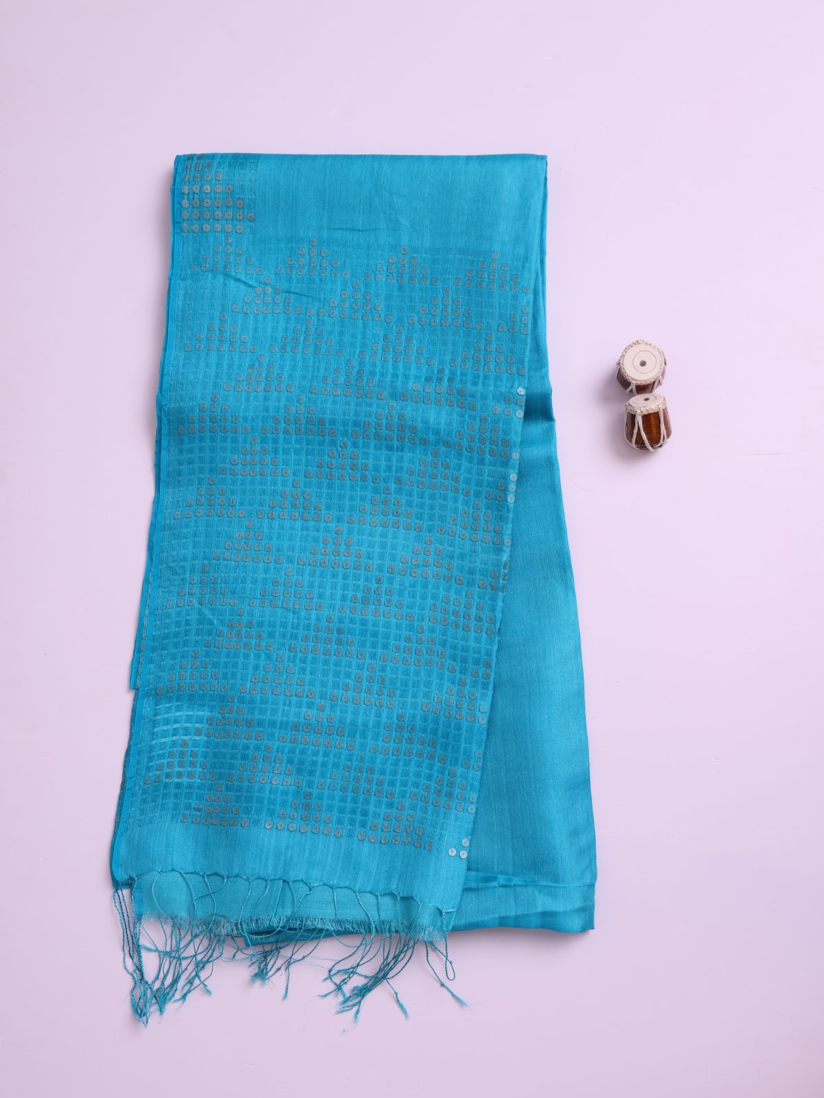 Light Blue Kora Jute Saree