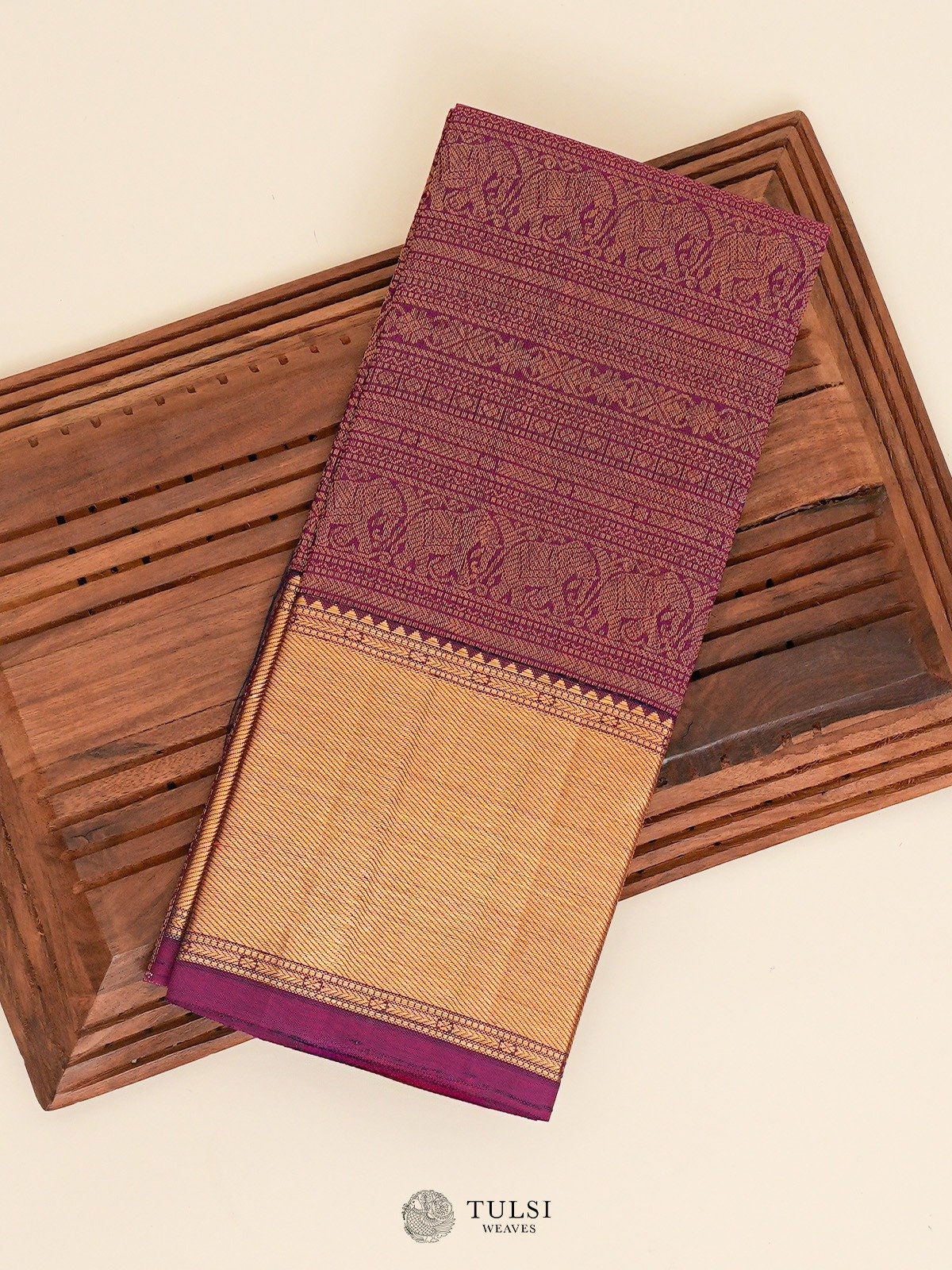 Purple Short Pink Kanjeevaram Silk Brocade Blouse