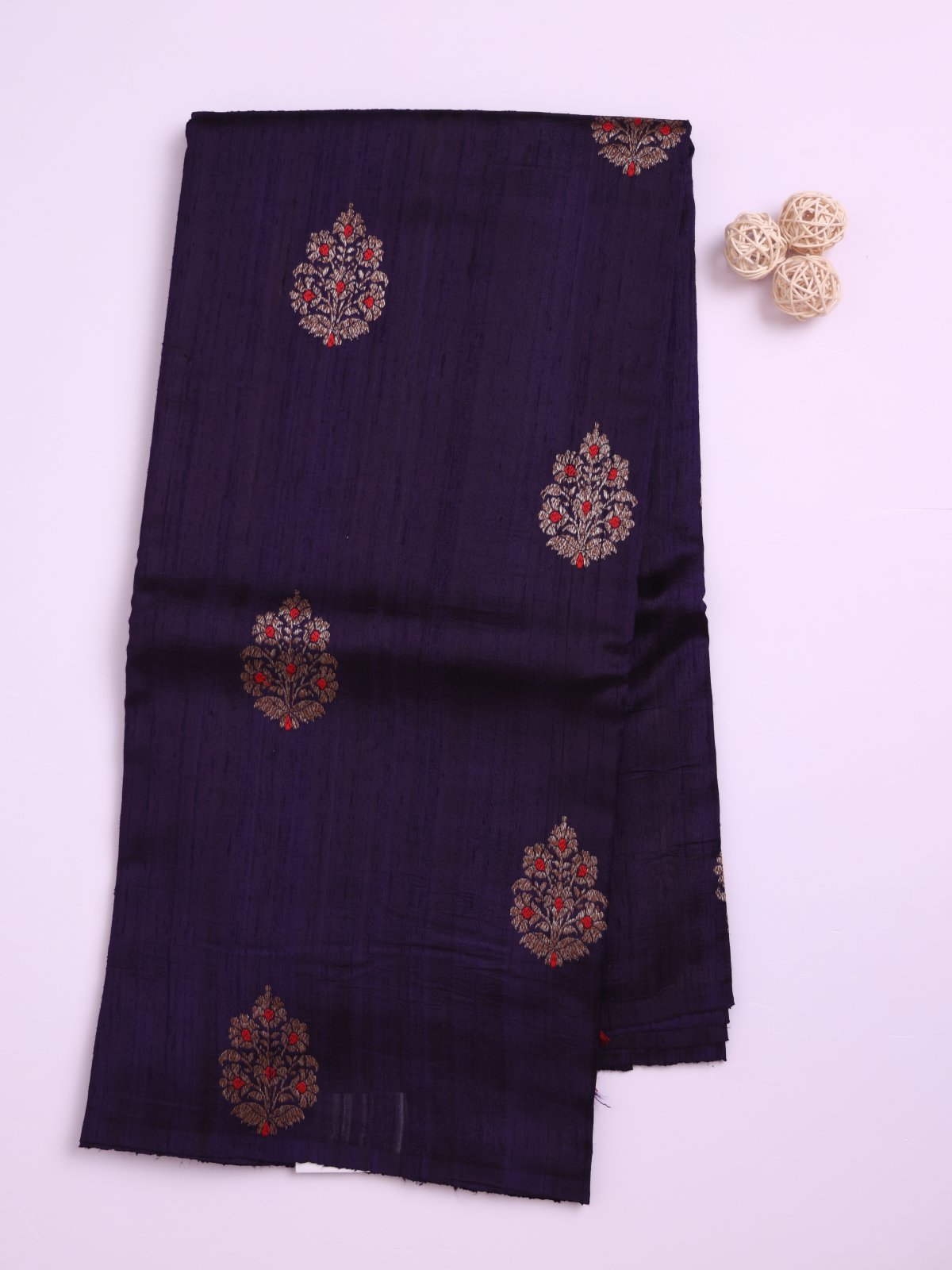Dark Purple Banaras Tussar Silk Saree
