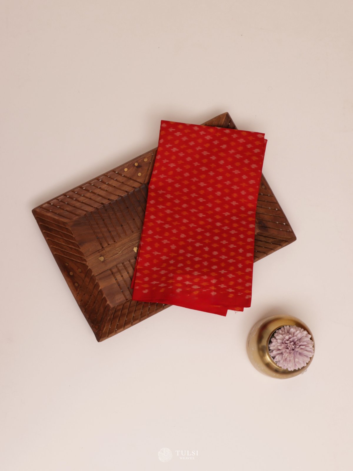 Red Ikat Blouse Material