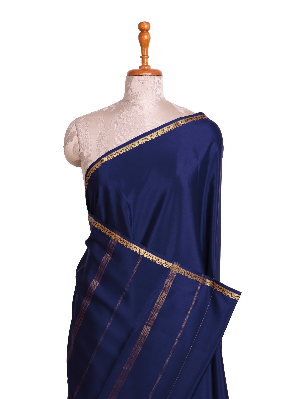 Navy Blue Mysore Silk Saree