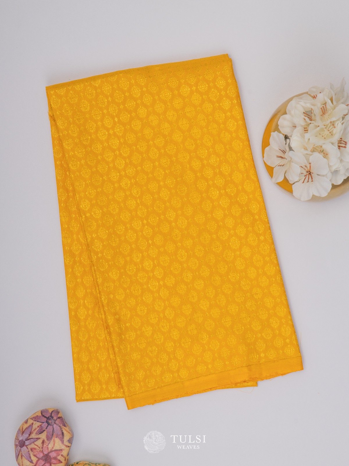 Mustard Kanchipuram Silk brocade Blouse 