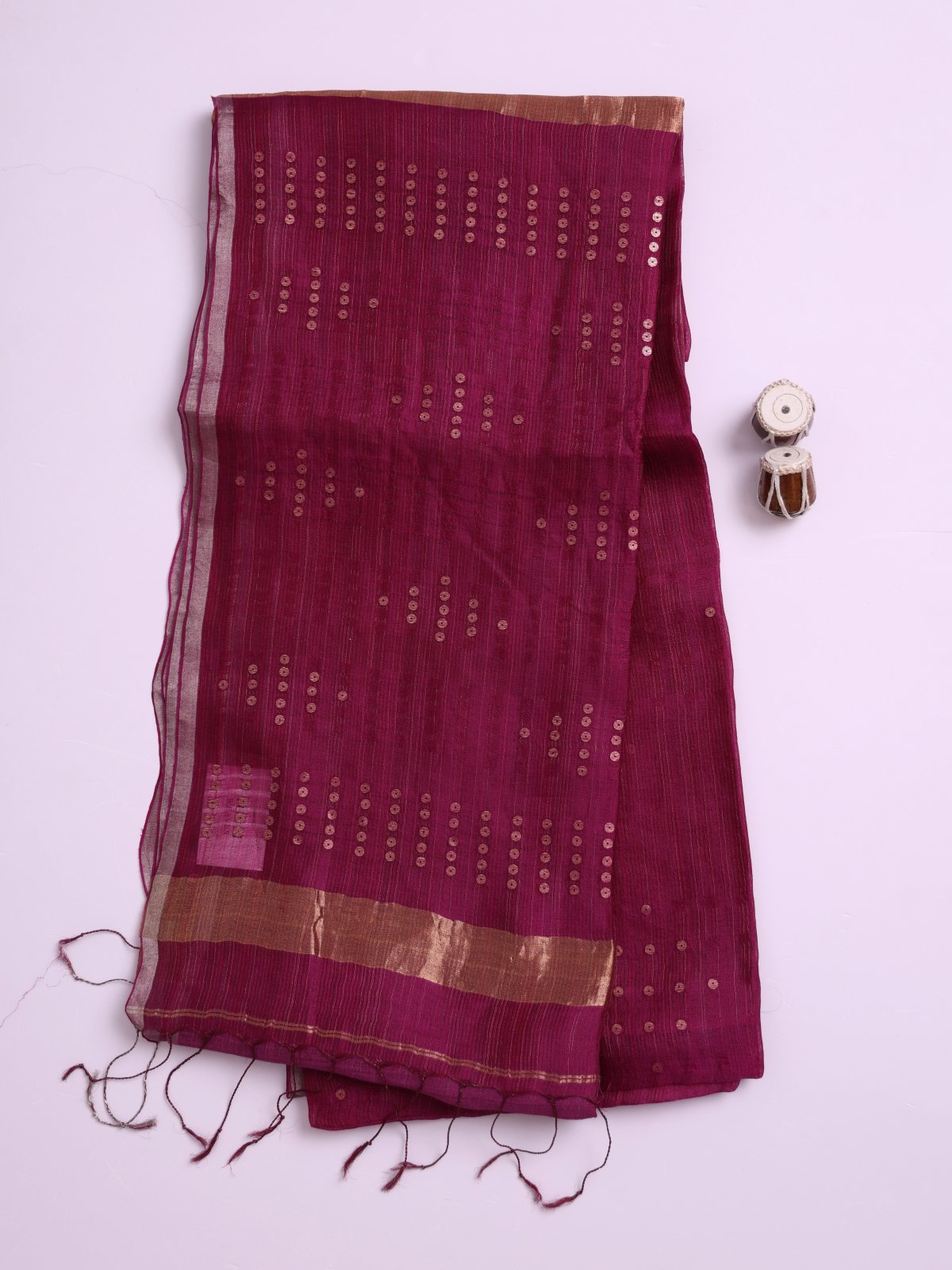 Purple Kora Jute Saree