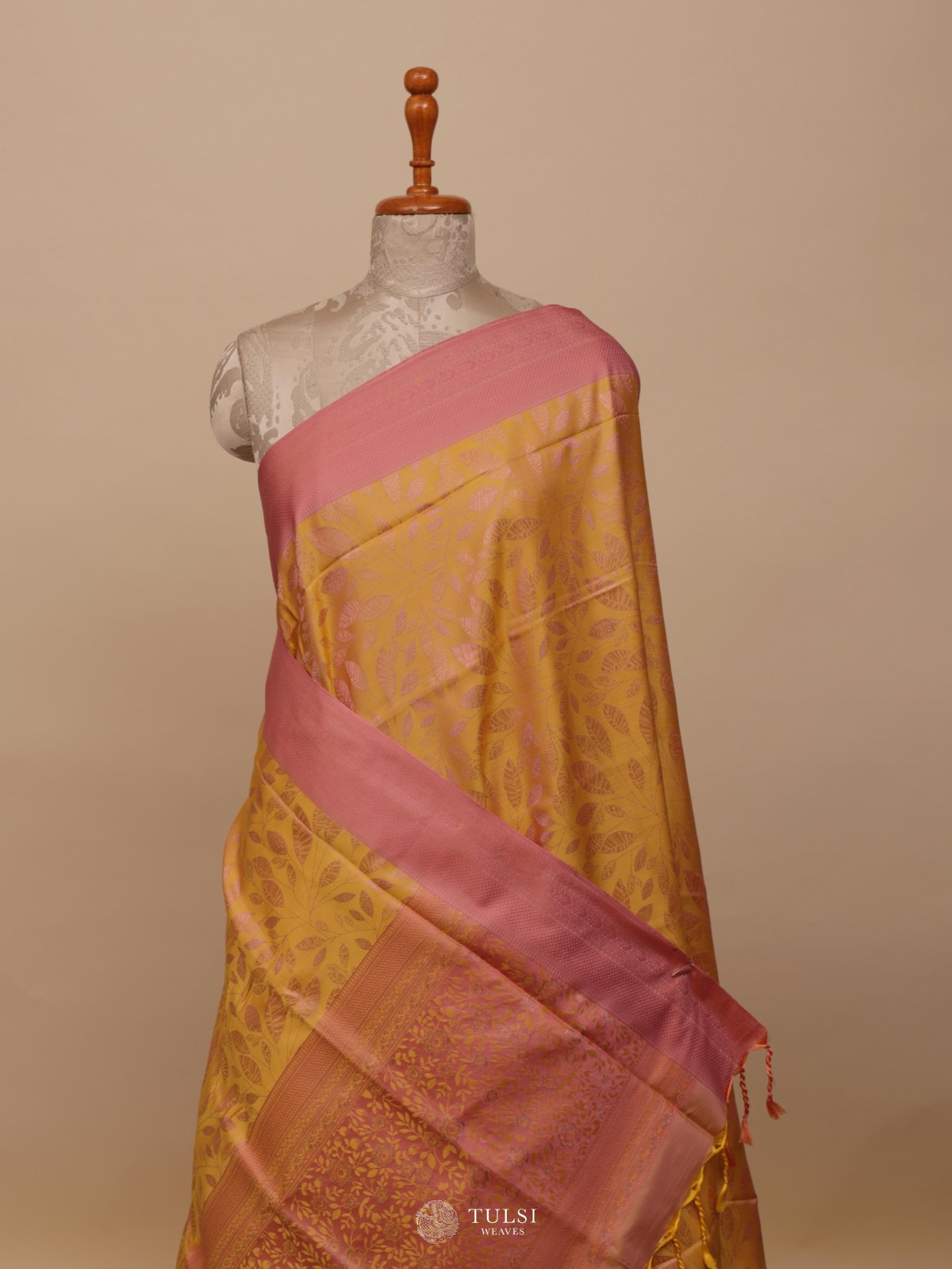 Yellow Tanchoi Silk Saree 