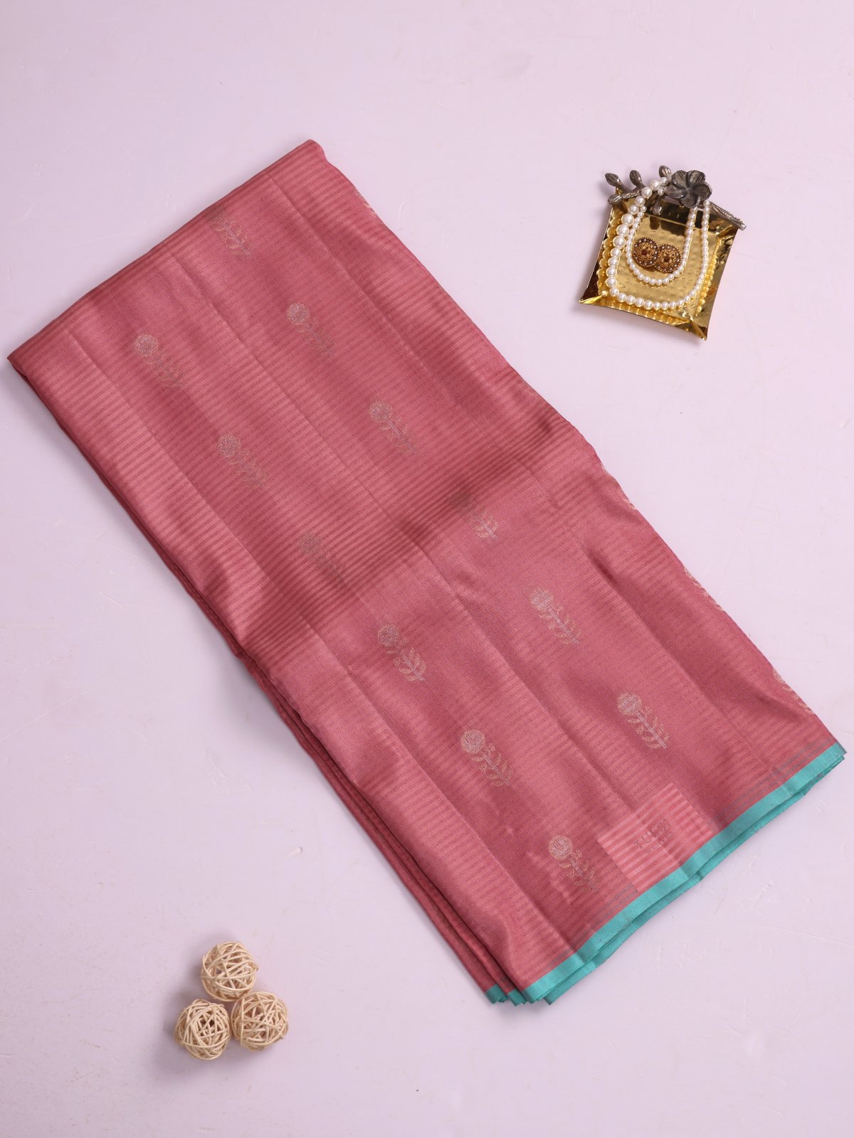 Pastel Pink Soft Silk Tussar Saree 