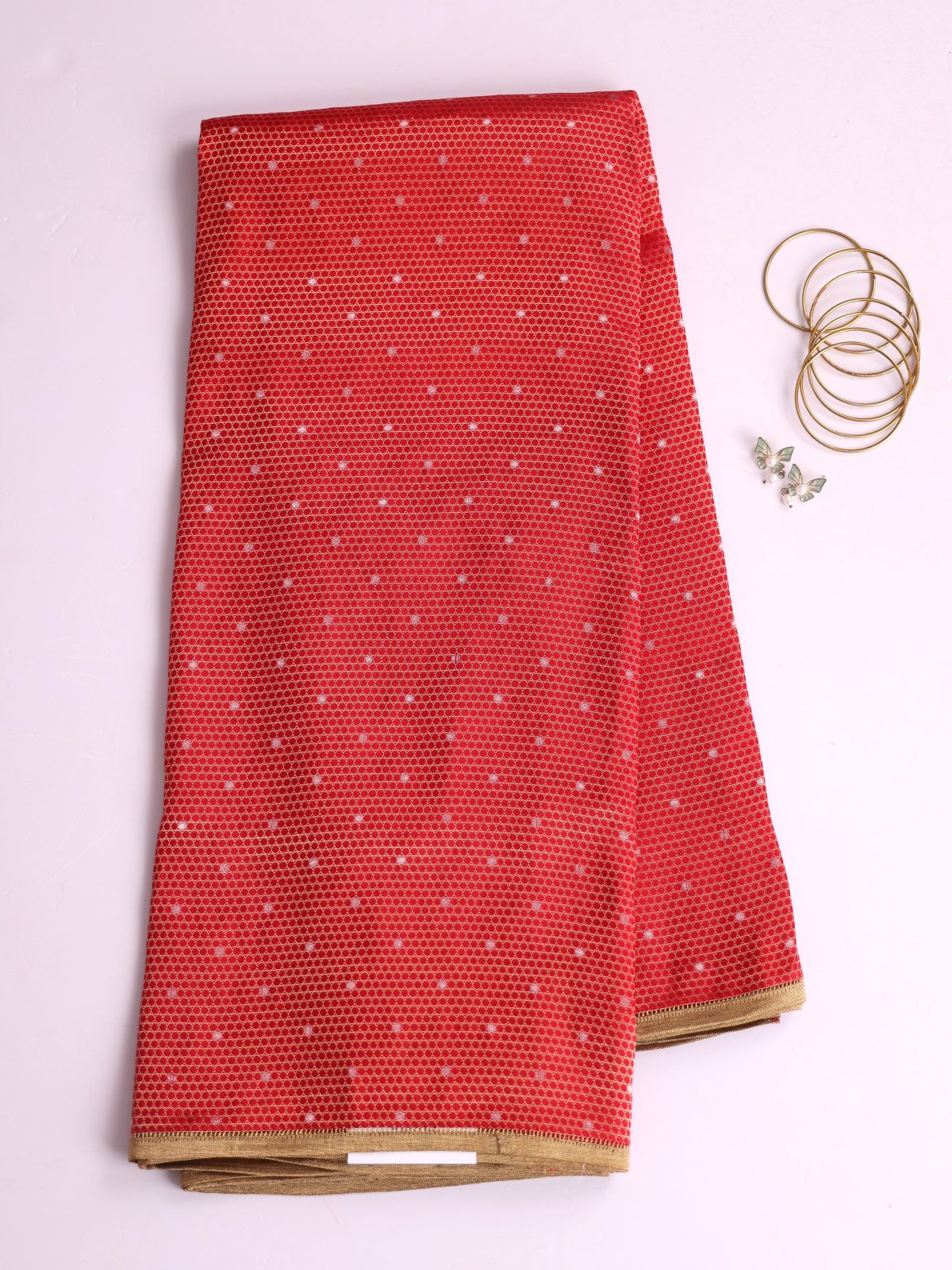 Red Mashru Silk Saree