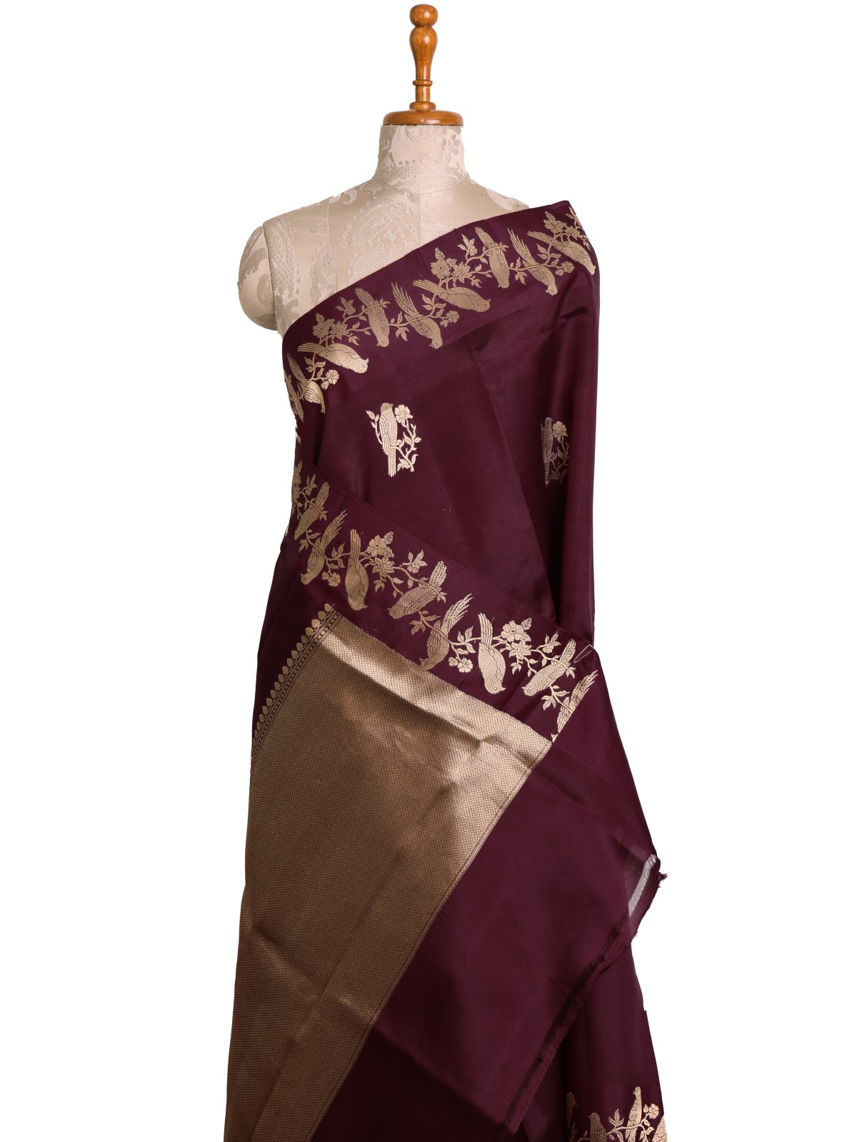 Dark Brown Mashru Silk Saree             