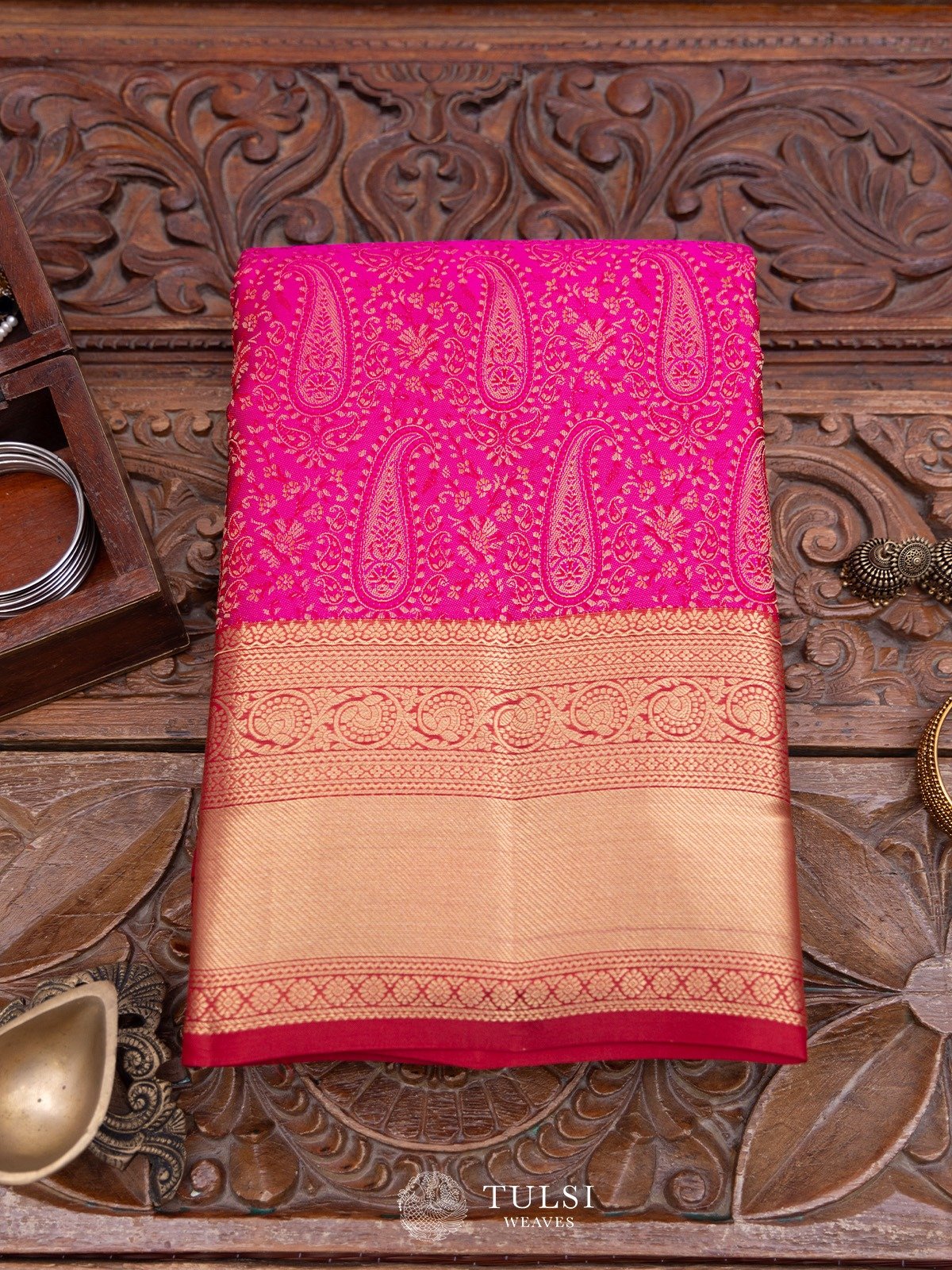 Pink Tanchoi Silk Saree