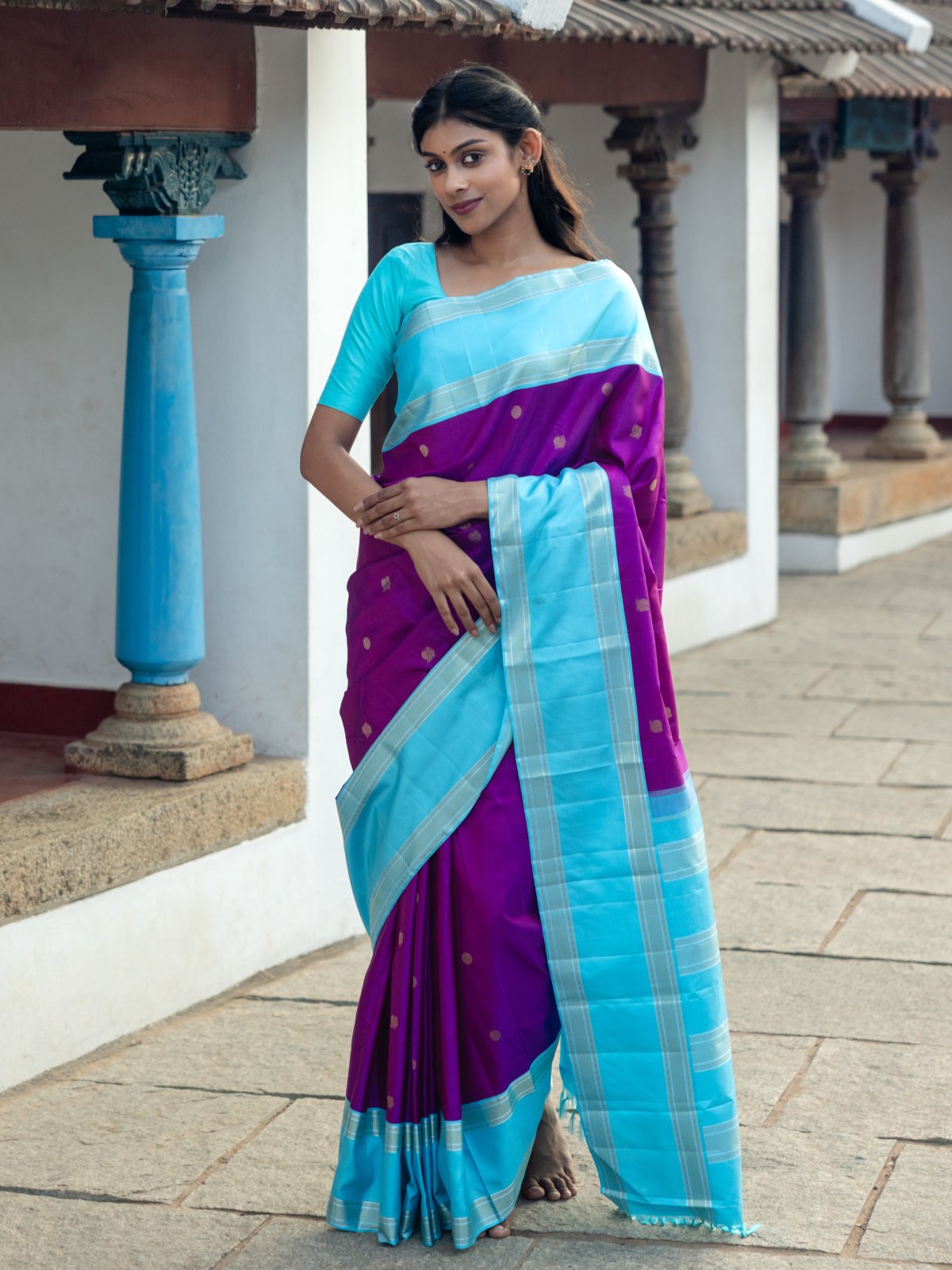 Purple Kanjeevaram Silk Saree 