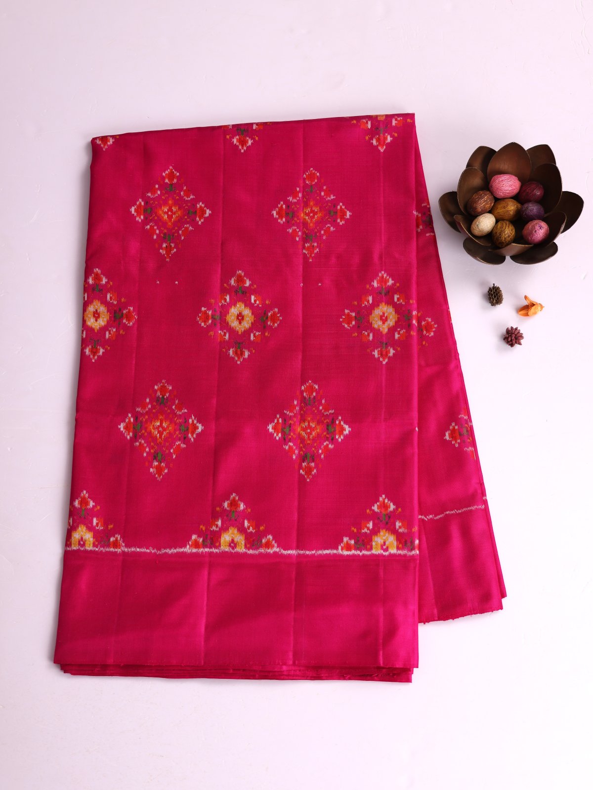 Rani Pink Patola Silk Saree