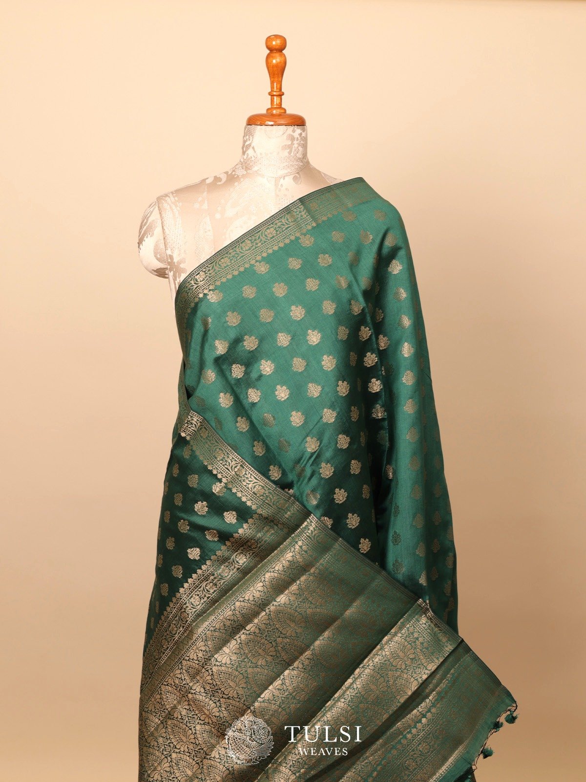 Dark Green Chaniya Silk Saree