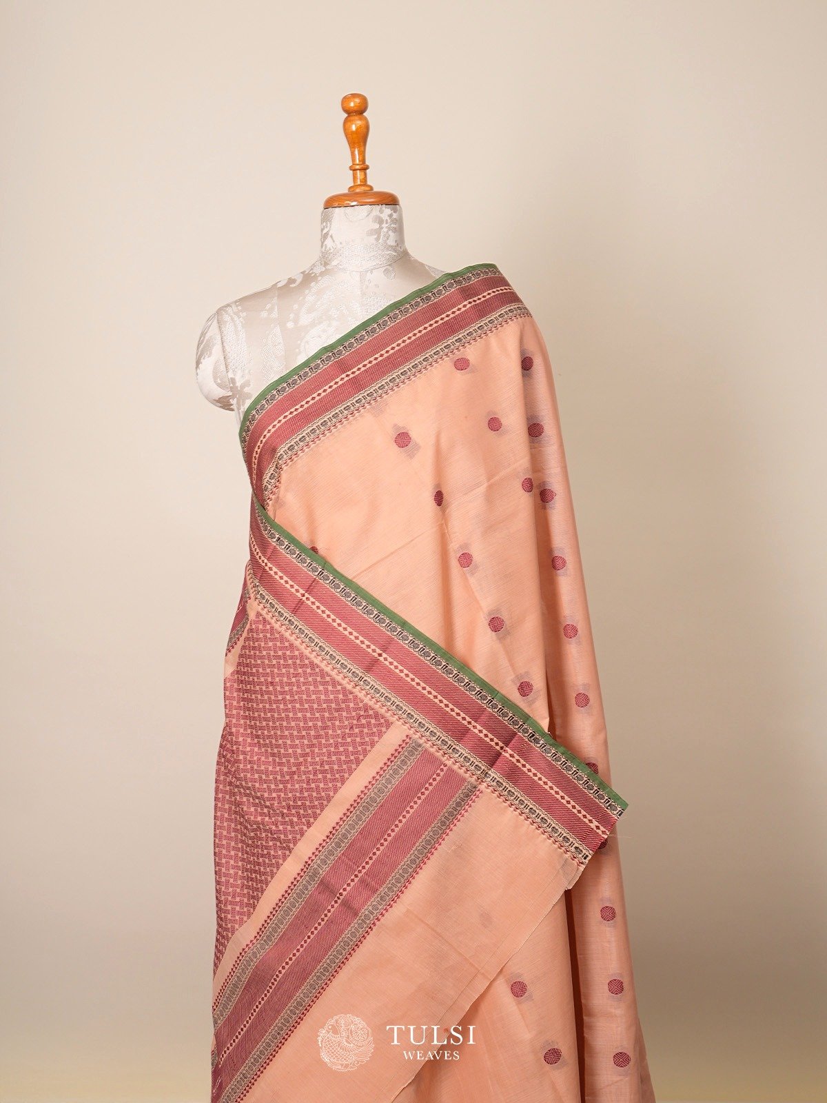 Peach Kanchi Cotton Saree