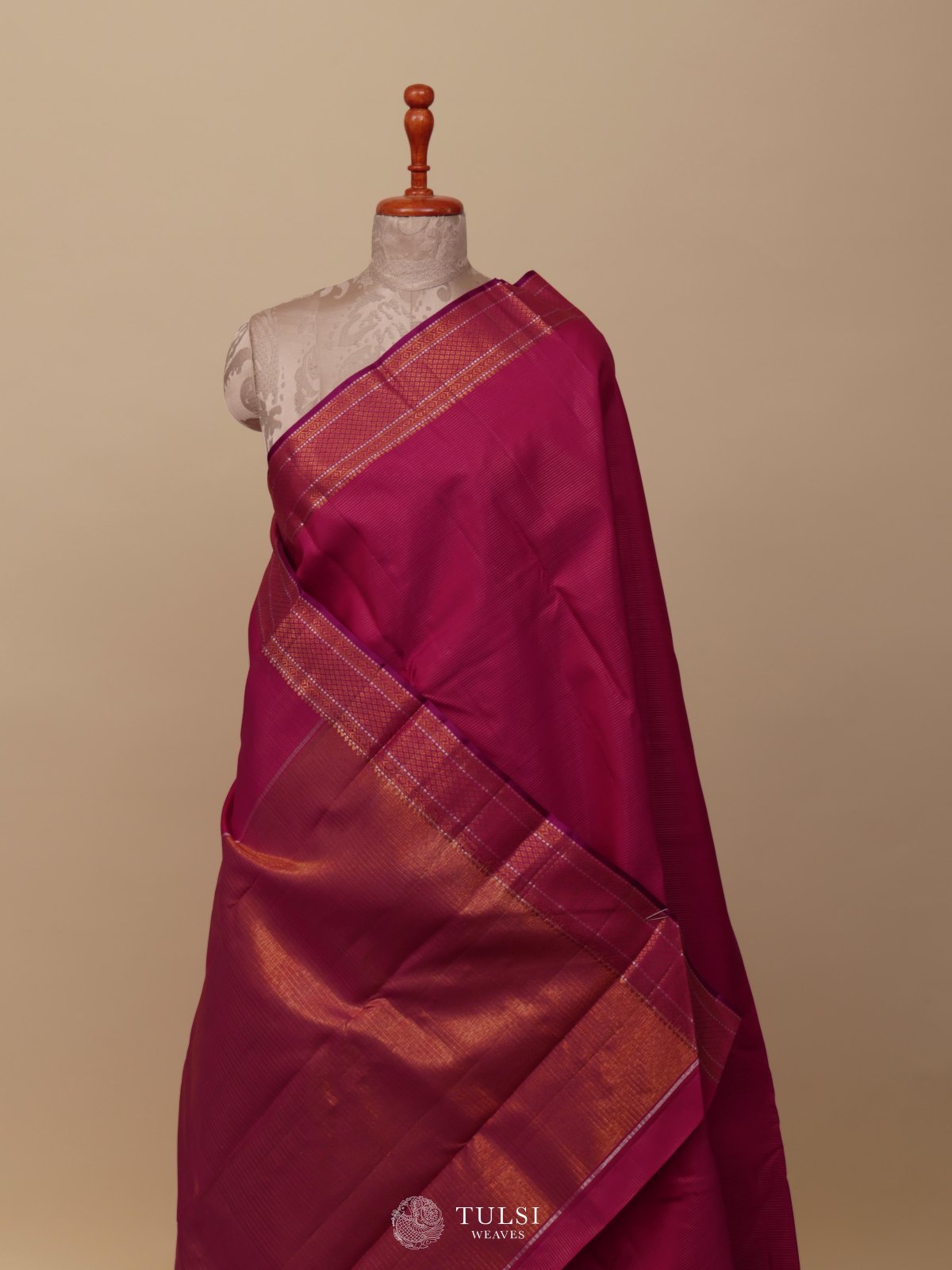 Rani Pink Kanjeevaram Silk Saree