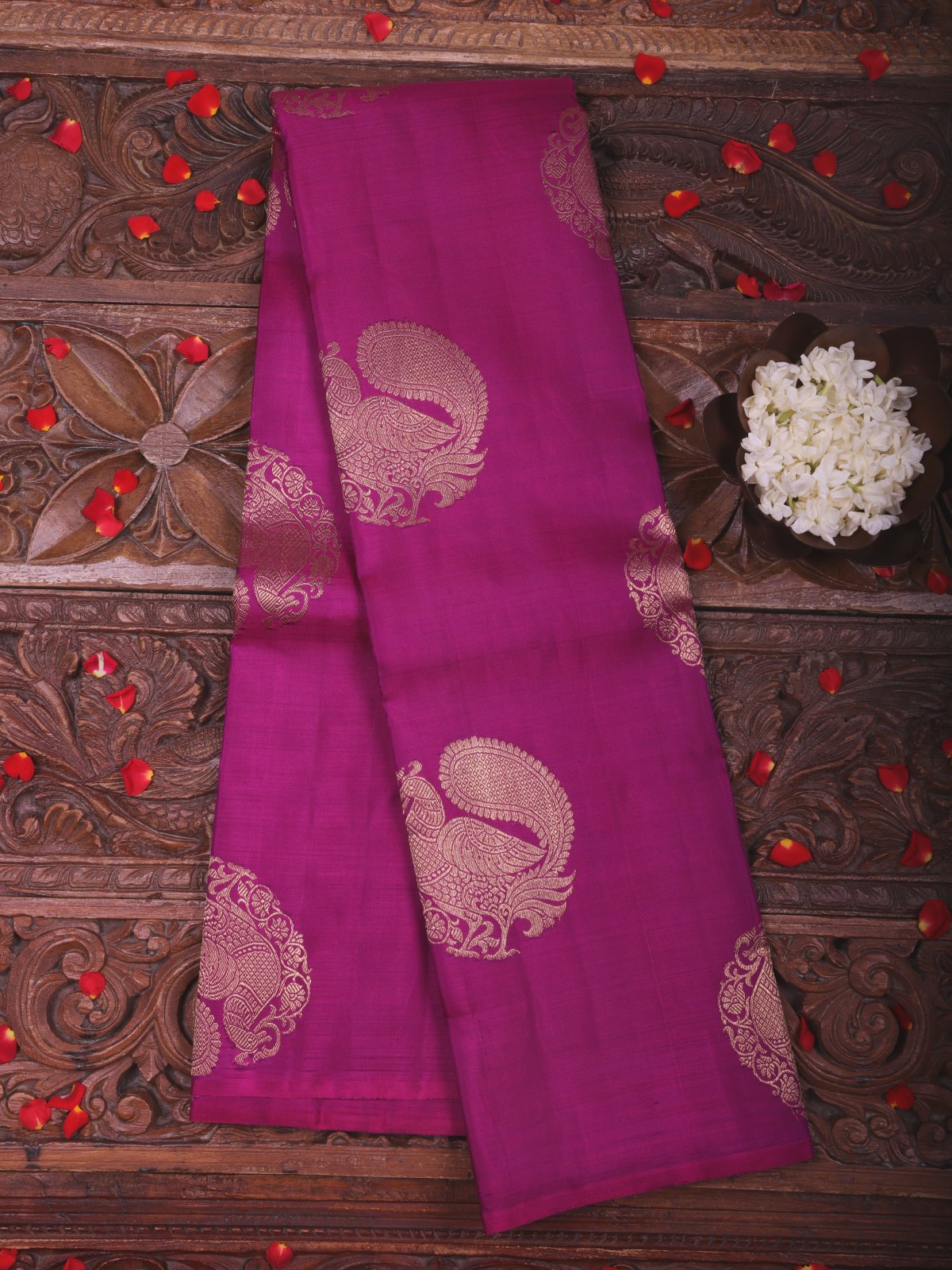 Red embroidered pure uppada silk designer saree with blouse - PRAKRITHI -  2773991