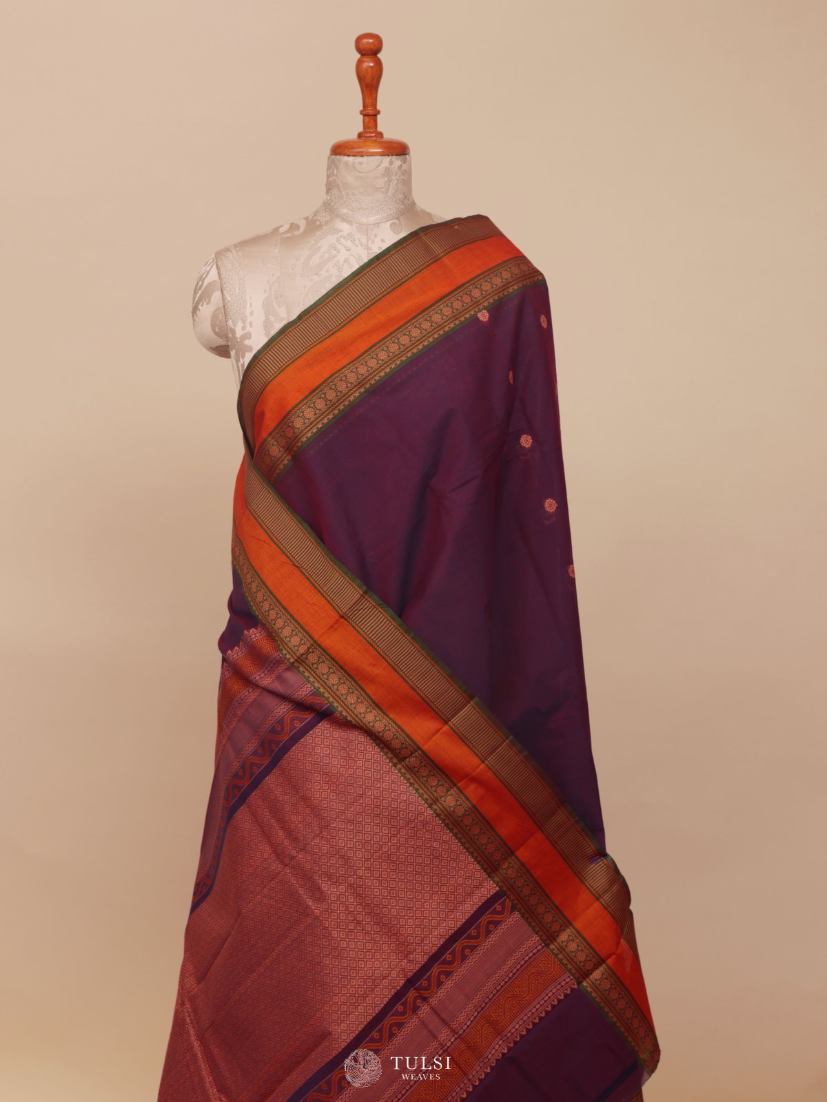 Purple Kanchi Cotton Saree
