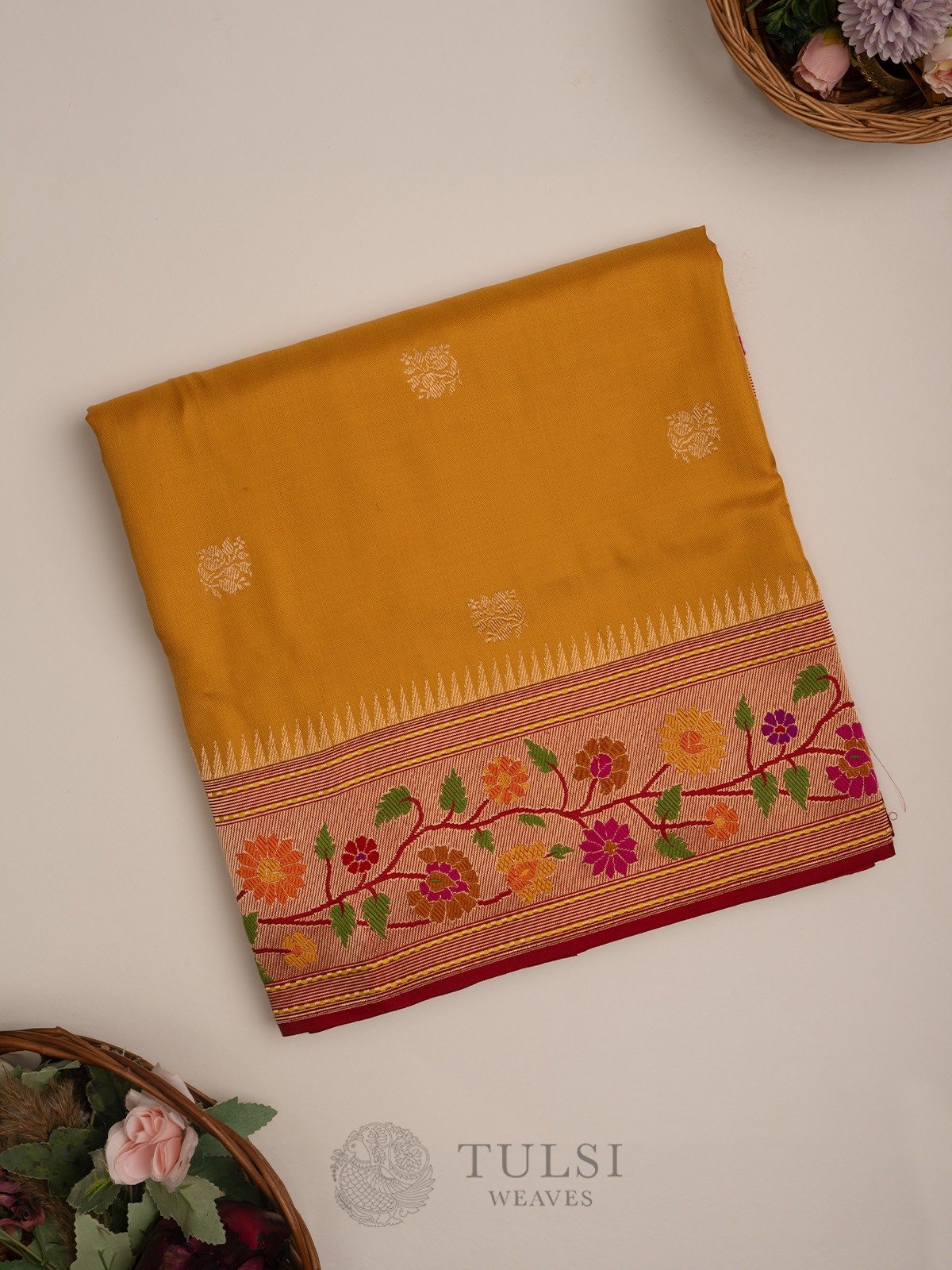Yellow Banaras Silk Saree