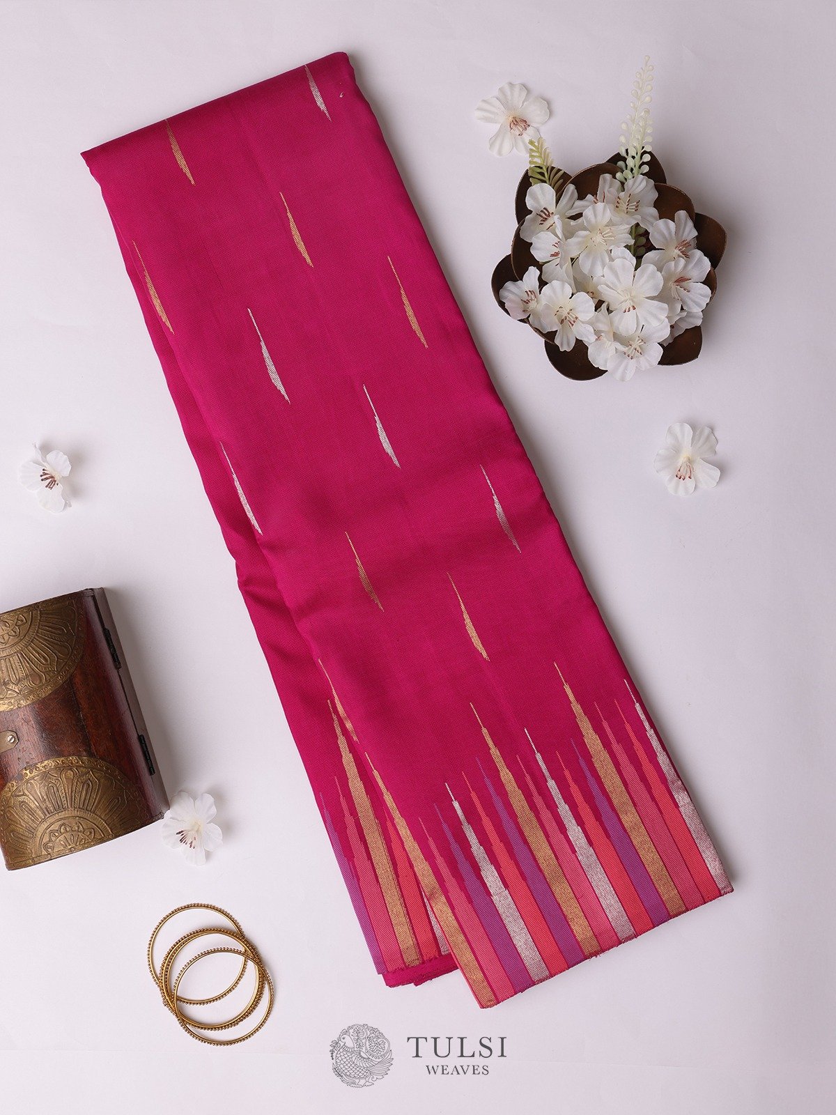 Rani Pink Kanjeevaram Silk Saree