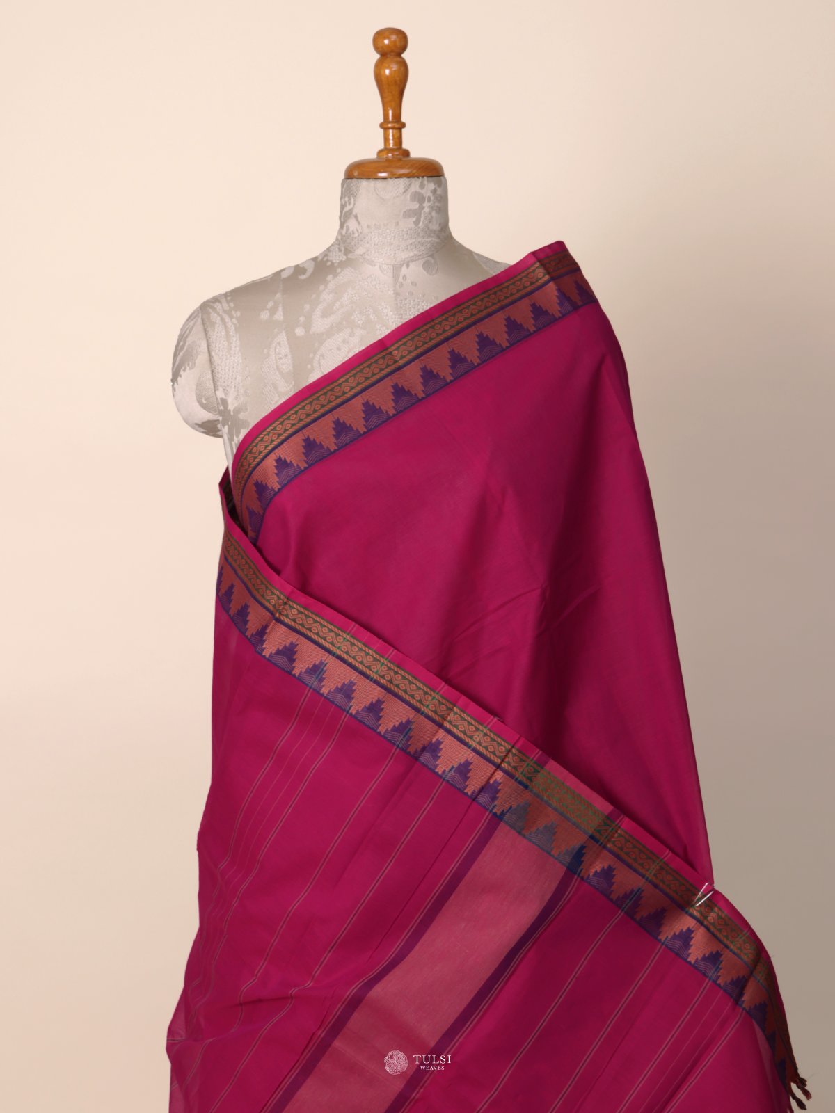 Dark Pink Kanchi Cotton Saree