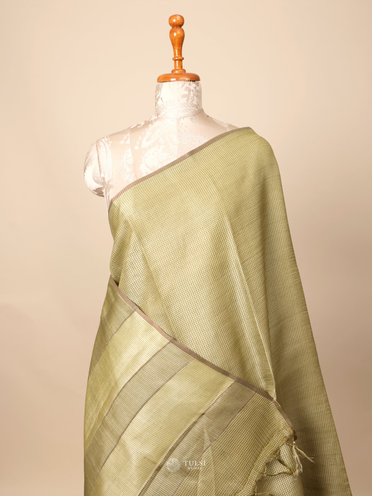 Green Tussar Silk Saree