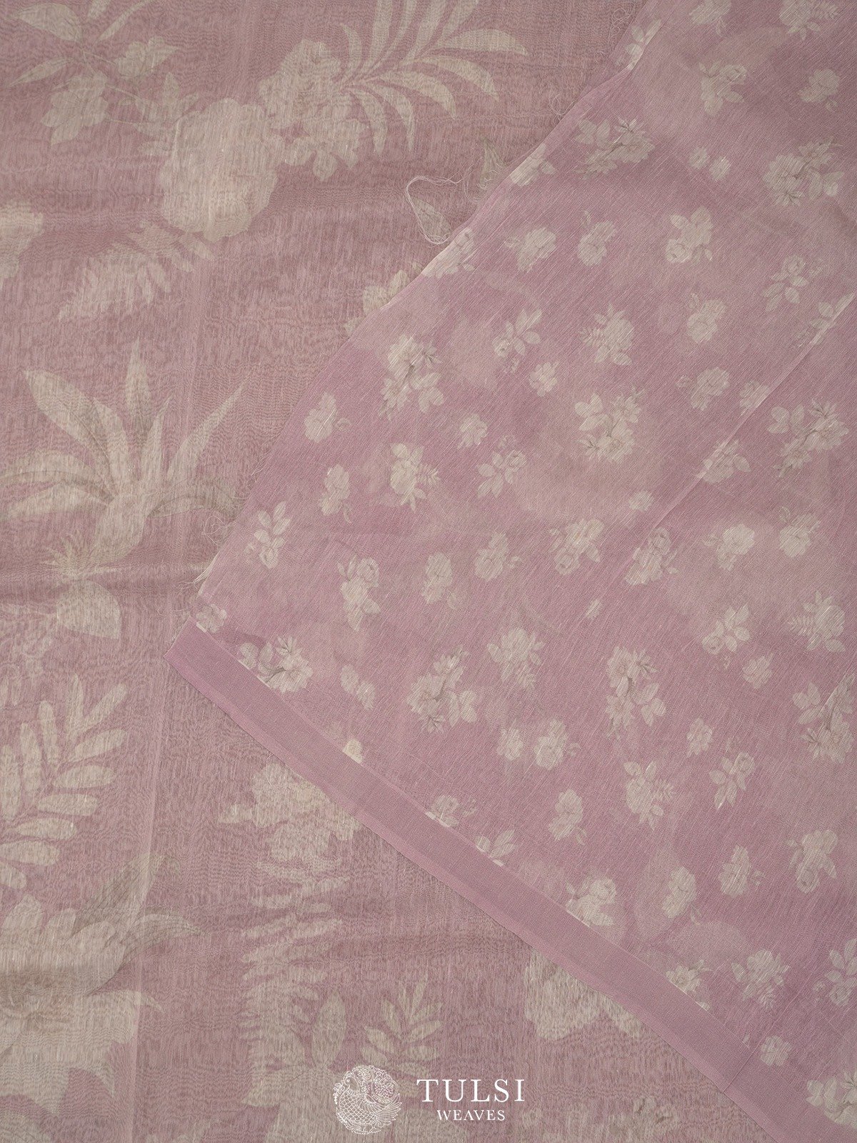 Palermo Pink Printed Linen Saree