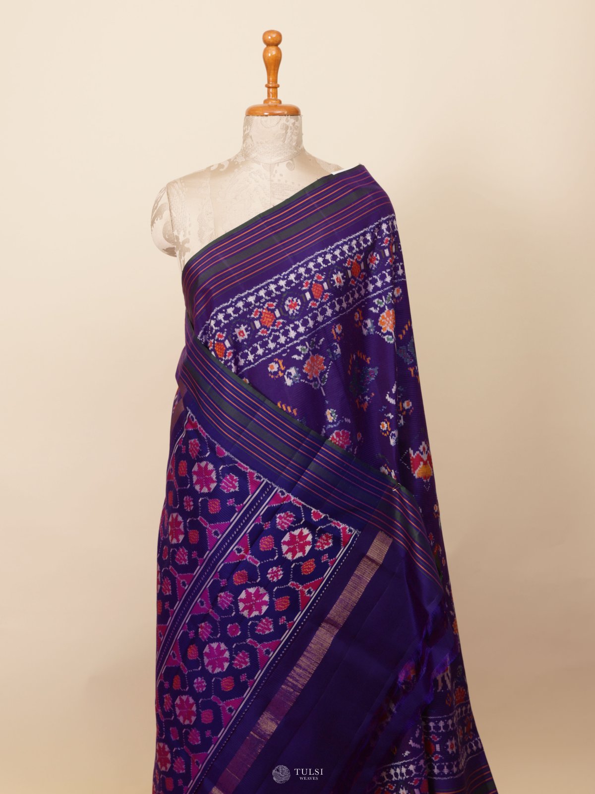 Purple Ikat Silk Saree