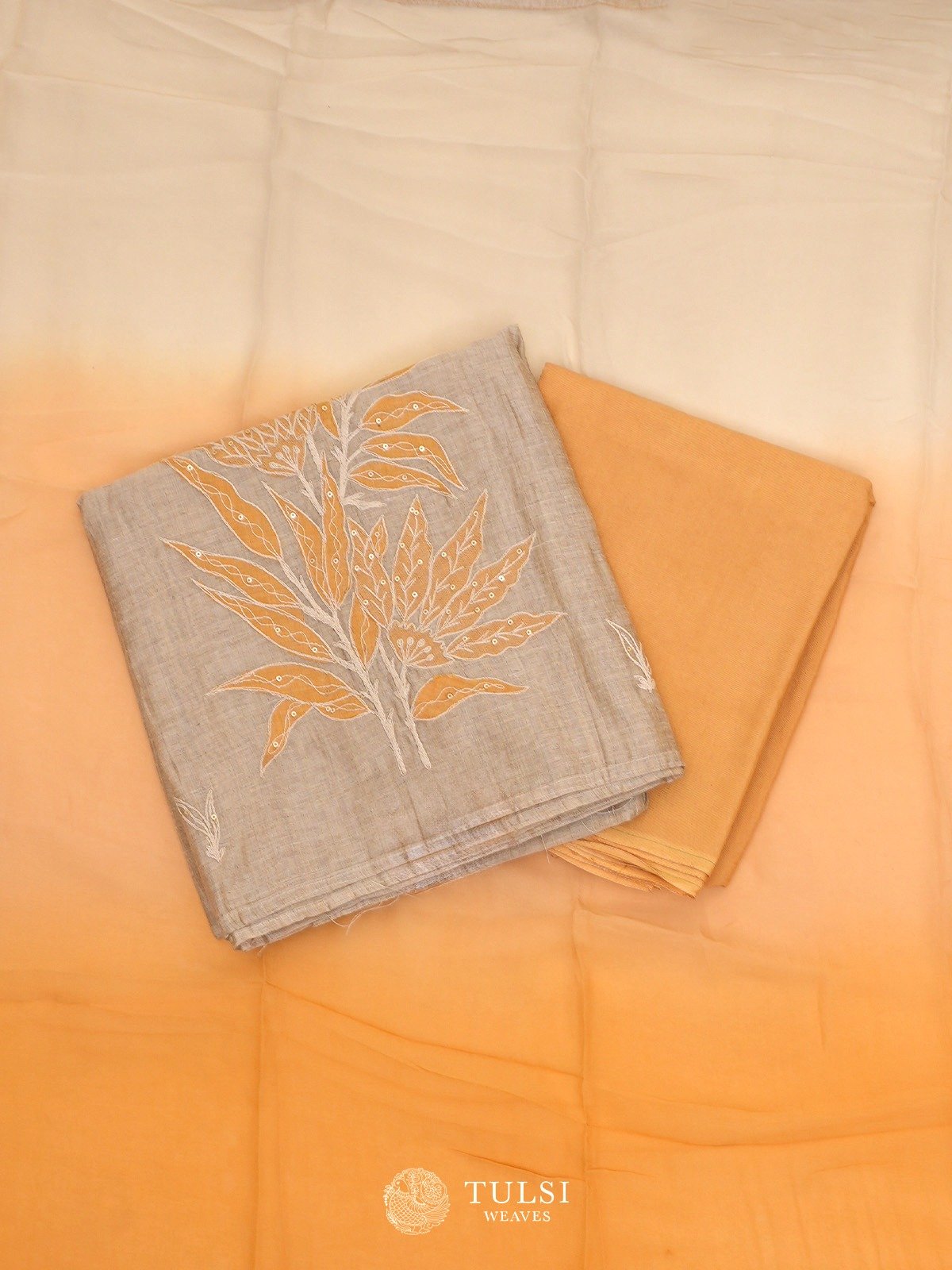 Pale Oyster Organza Salwar Material