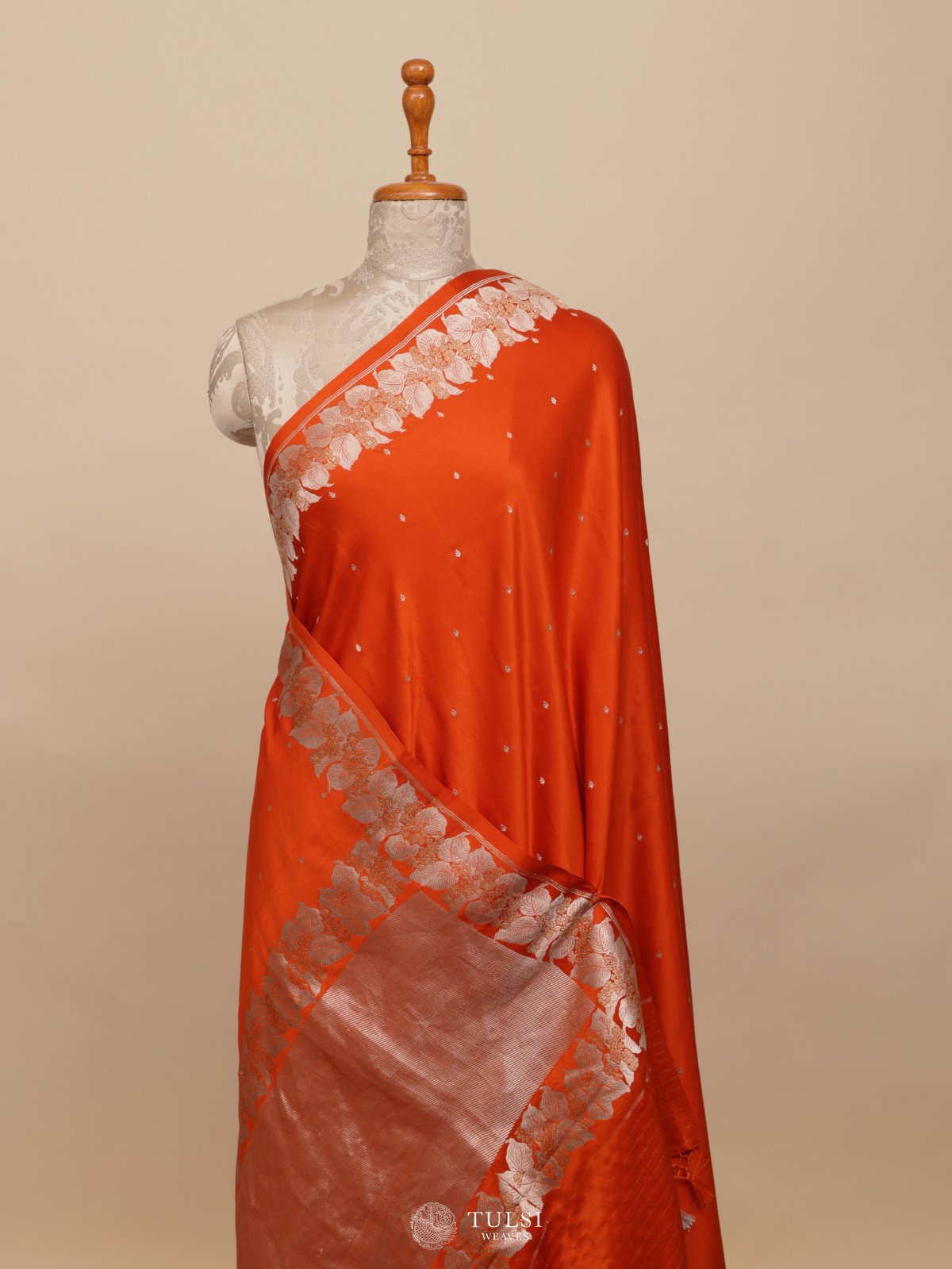 Orange Mashru Silk Saree