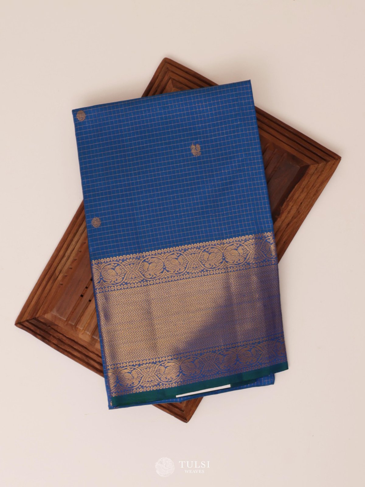 Peacock Blue Kanjeevaram Silk Blouse
